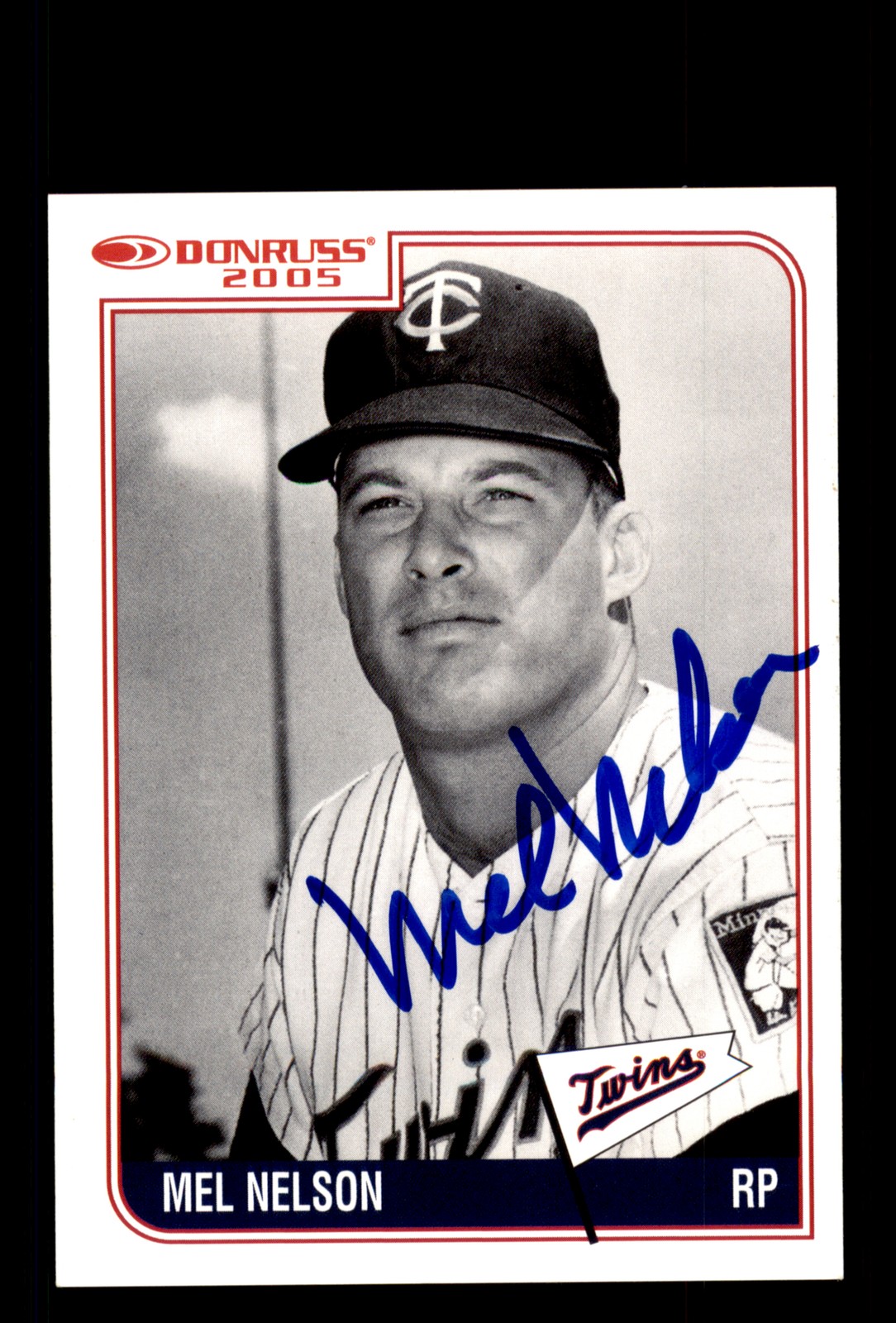 Signed Baseball Card Auto Mel Nelson 2005 Donruss Minnesota Twins 1965 ALC