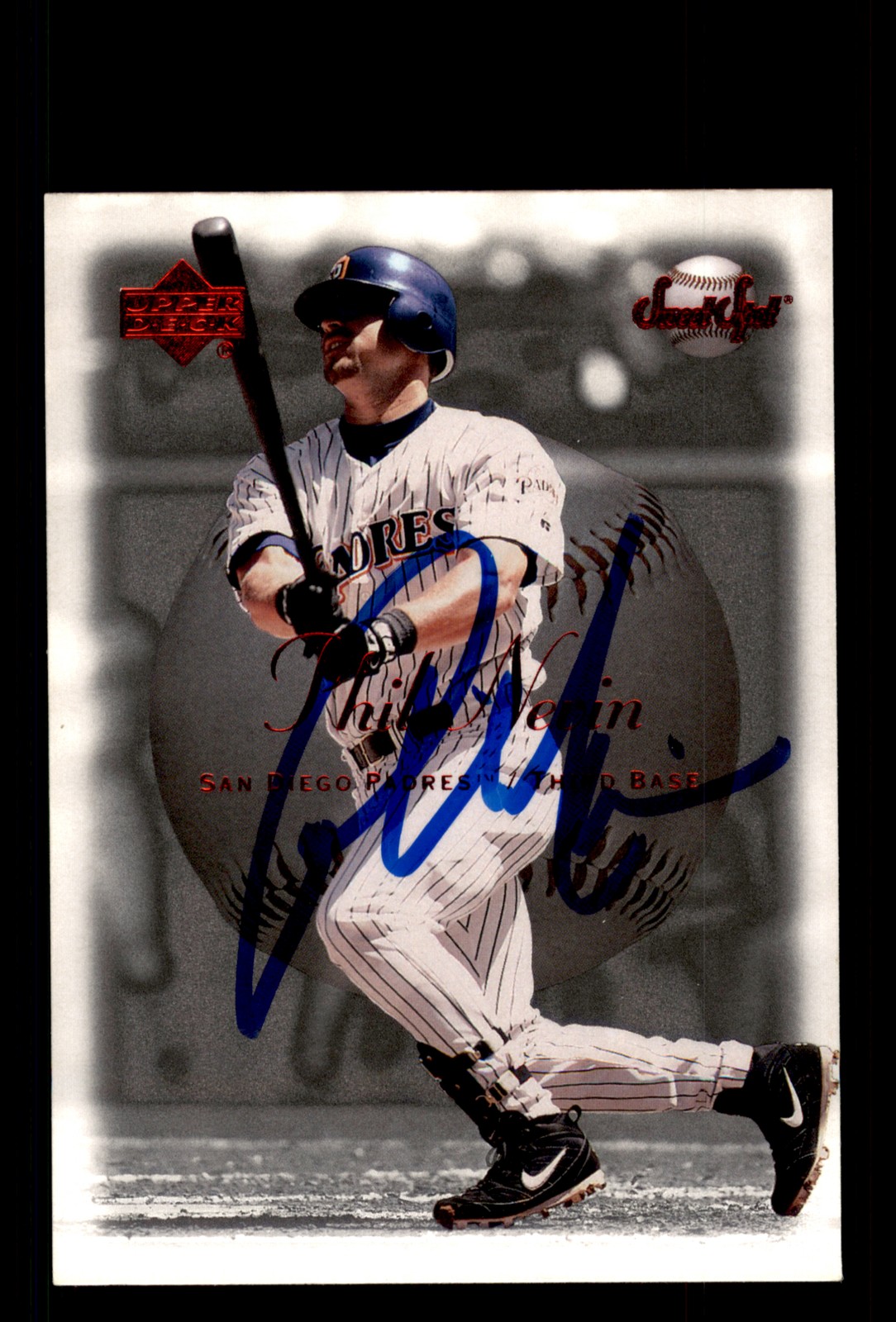 Signed Baseball Card Auto Phil Nevin 2001 Upper Deck Sweet Spot #116 Padres