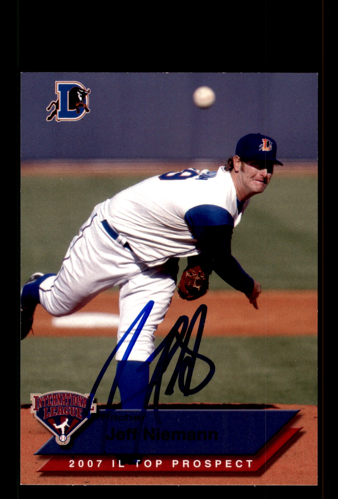 Signed Baseball Card Auto Jeff Niemann 2007 International League Top Prospects