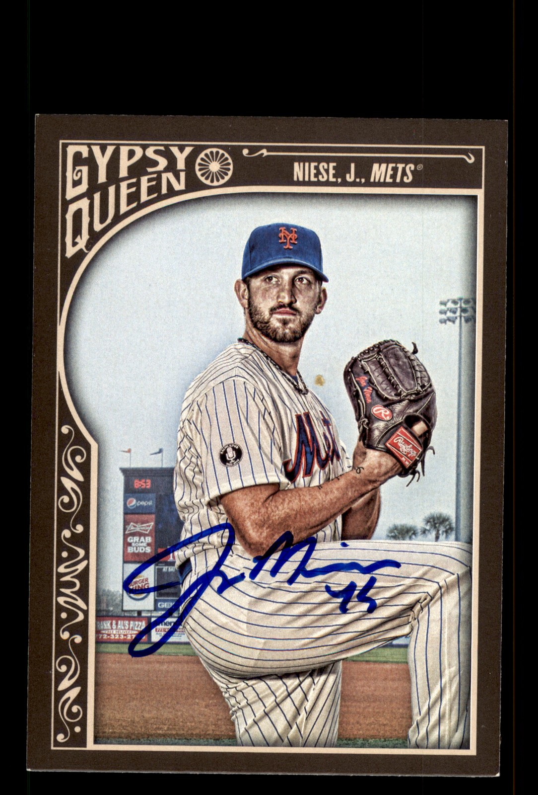Signed Baseball Card Auto Jonathon Niese 2015 Topps Gypsy Queen #207 Mets