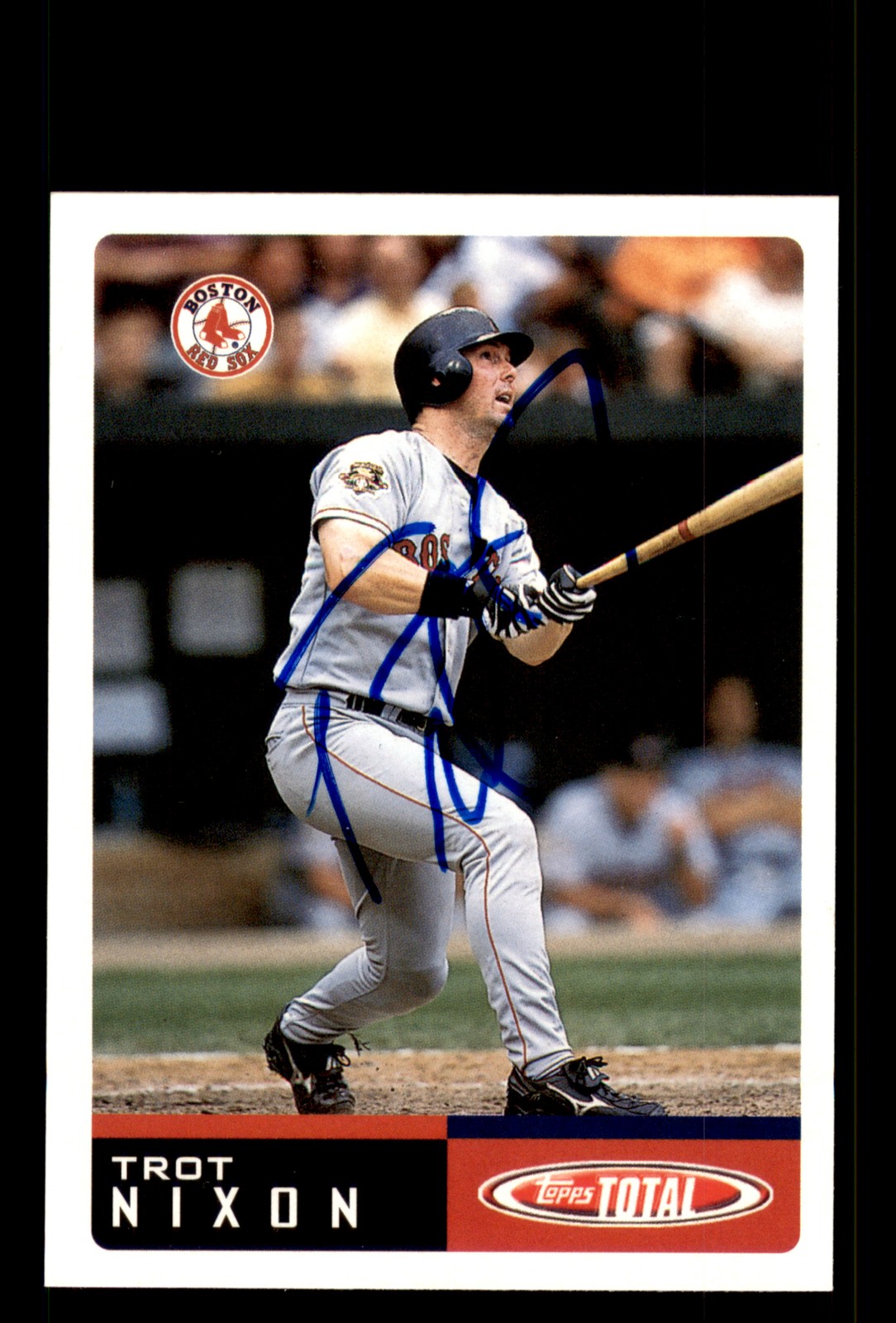 Signed Baseball Card Auto Trot Nixon 2002 Topps Total #848 Boston Red Sox