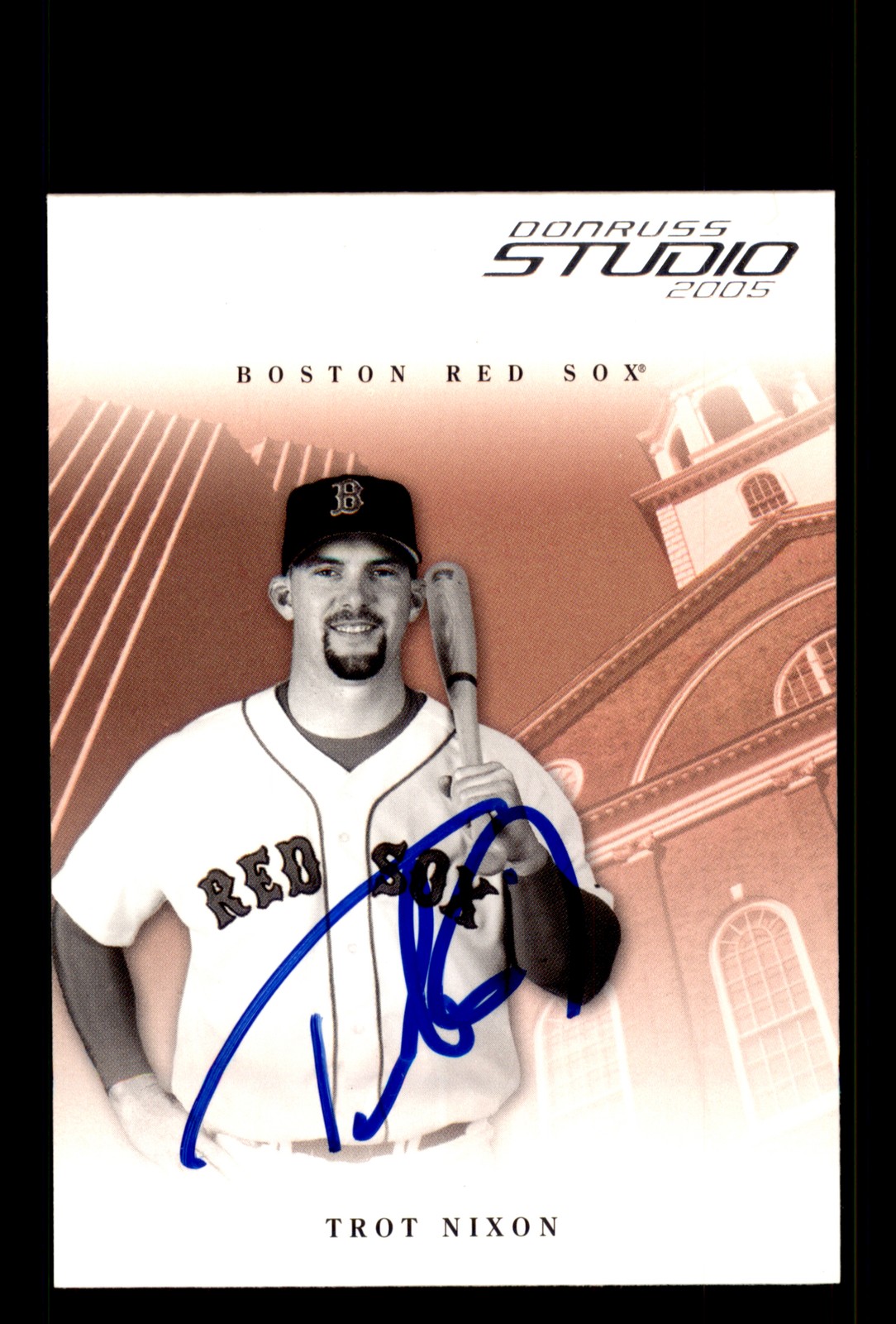 Signed Baseball Card Auto Trot Nixon 2005 Donruss Studio #54 Boston Red Sox