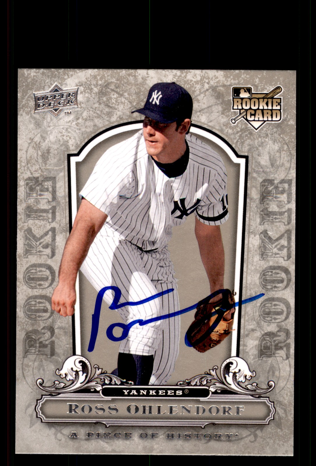 Signed Baseball Card Auto Ross Ohlendorf 2008 Upper Deck Piece of History IP