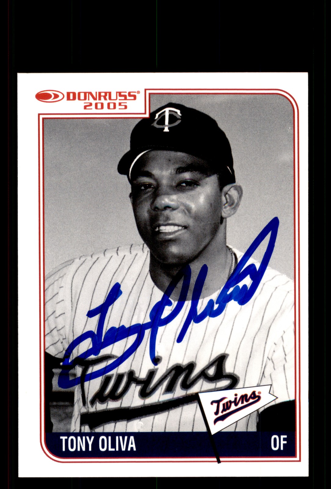 Signed Baseball Card Auto Tony Oliva 2005 Donruss Minnesota Twins 1965 ALC