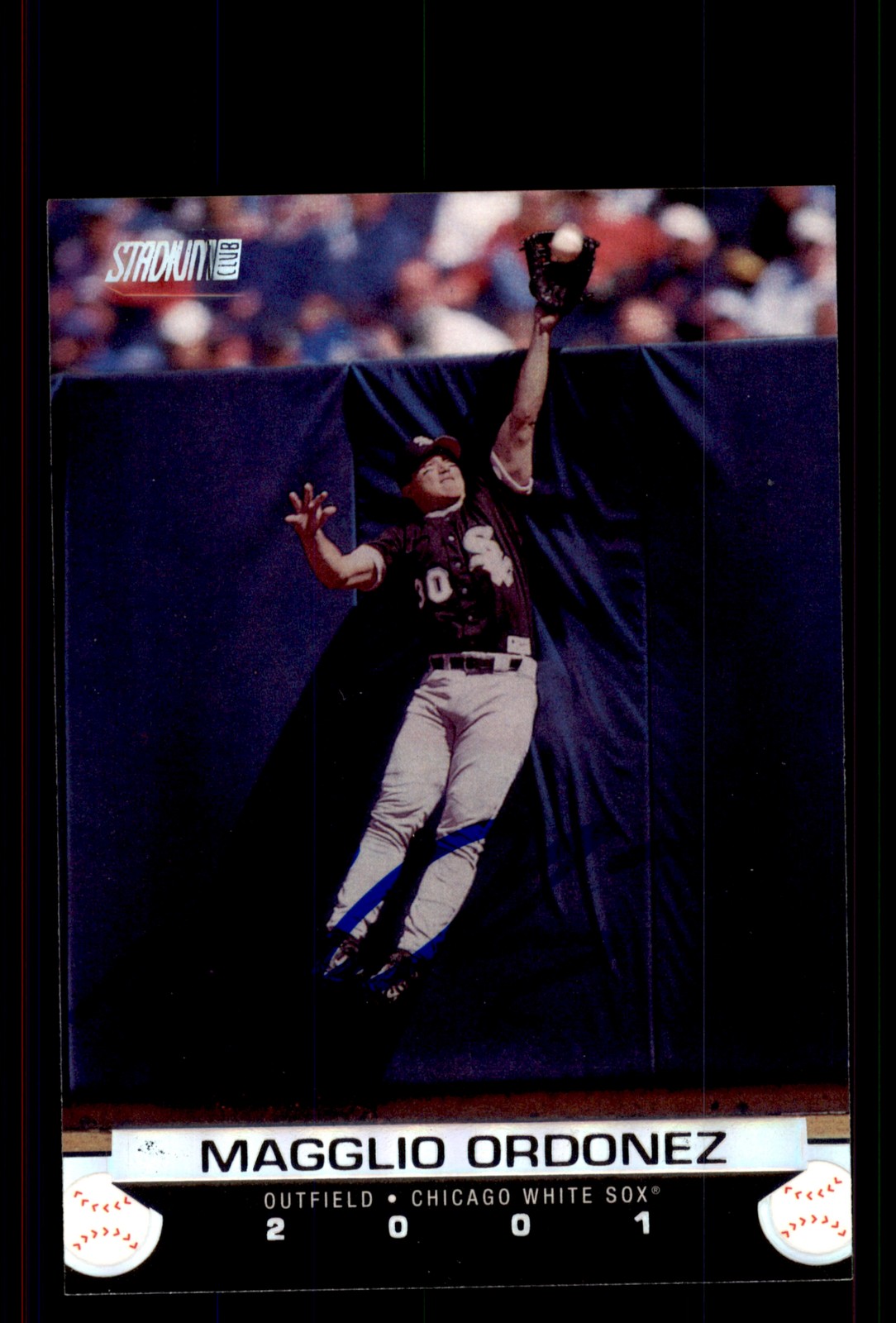 Signed Baseball Card Auto Magglio Ordonez 2001 Stadium Club #93 White Sox