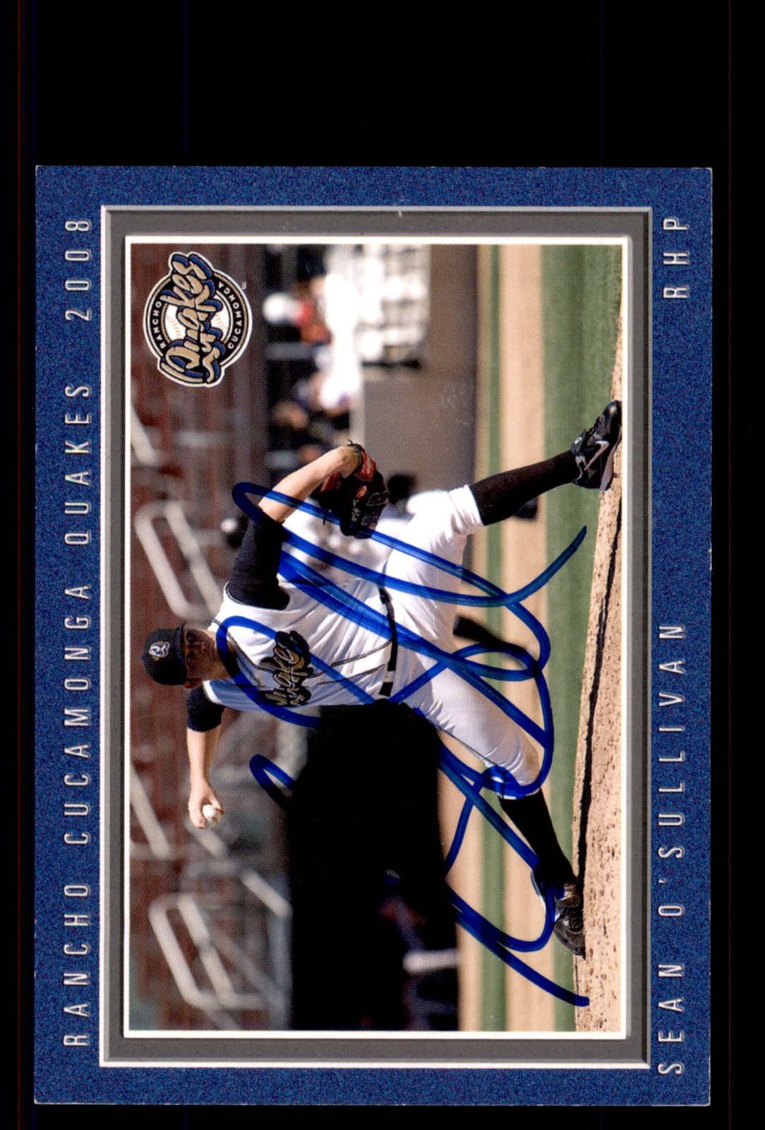 Signed Baseball Card Auto Sean O’Sullivan 2008 Rancho Cucamonga Quakes