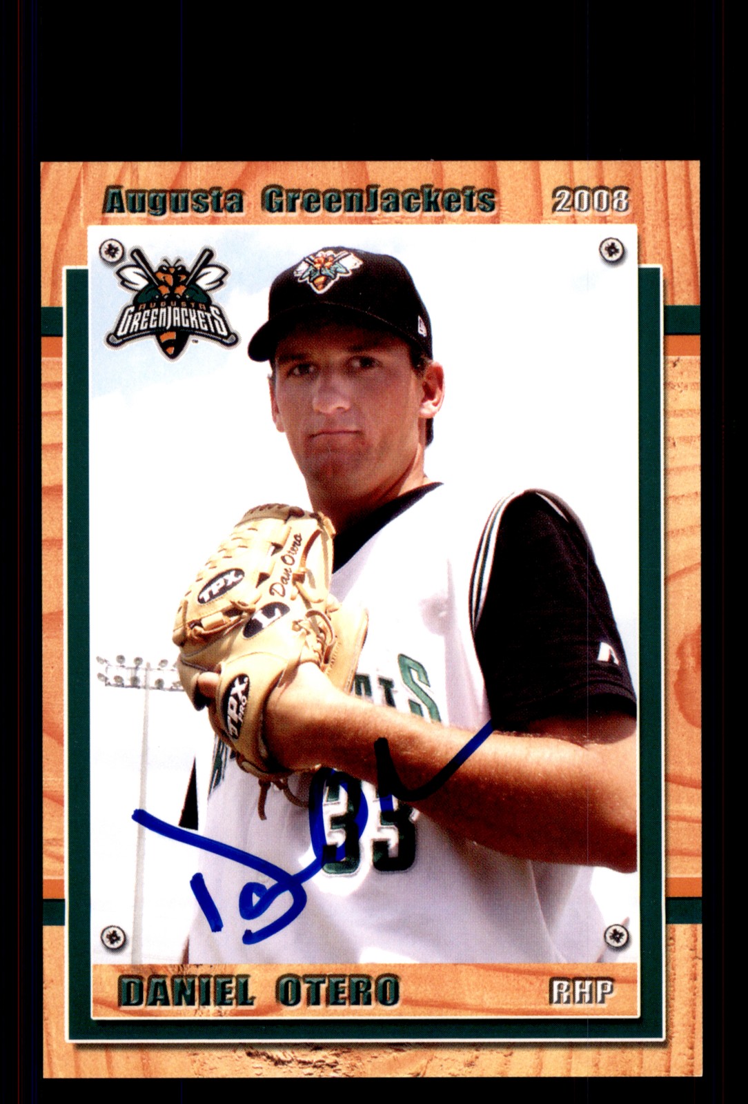 Signed Baseball Card Auto Daniel Otero 2008 Grandstand Augusta GreenJackets