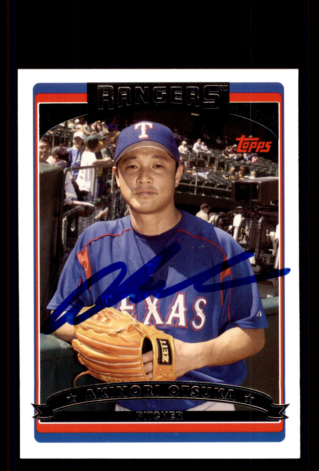 Signed Baseball Card Auto Akinori Otsuka 2006 Topps #UH37 Texas Rangers
