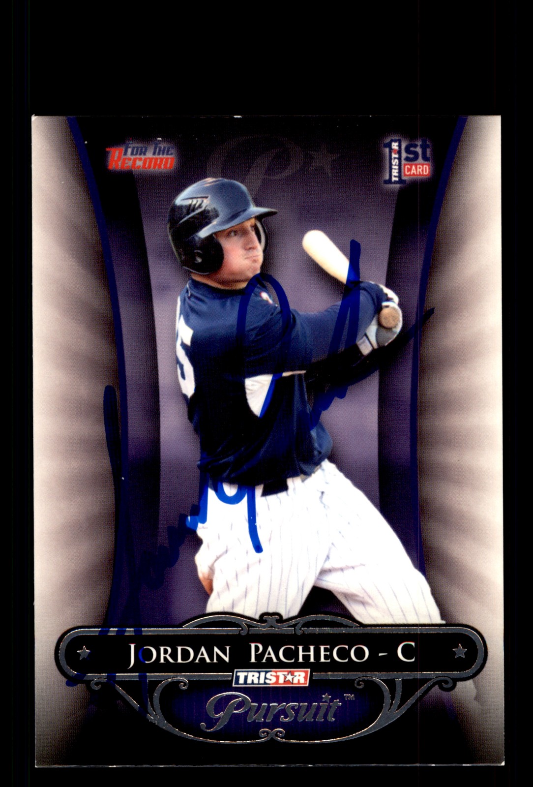 Signed Baseball Card Auto Jordan Pacheco 2010 TriStar Pursuit #61 Tourists