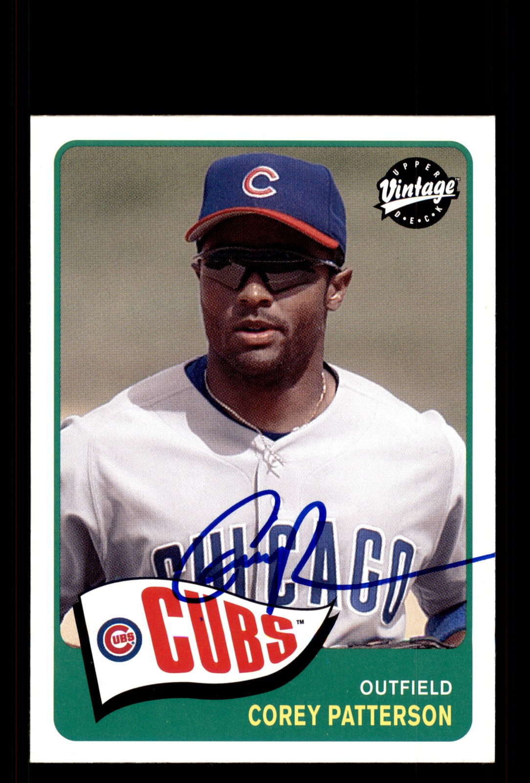 Signed Baseball Card Auto Corey Patterson 2003 Upper Deck Vintage #57 Cubs