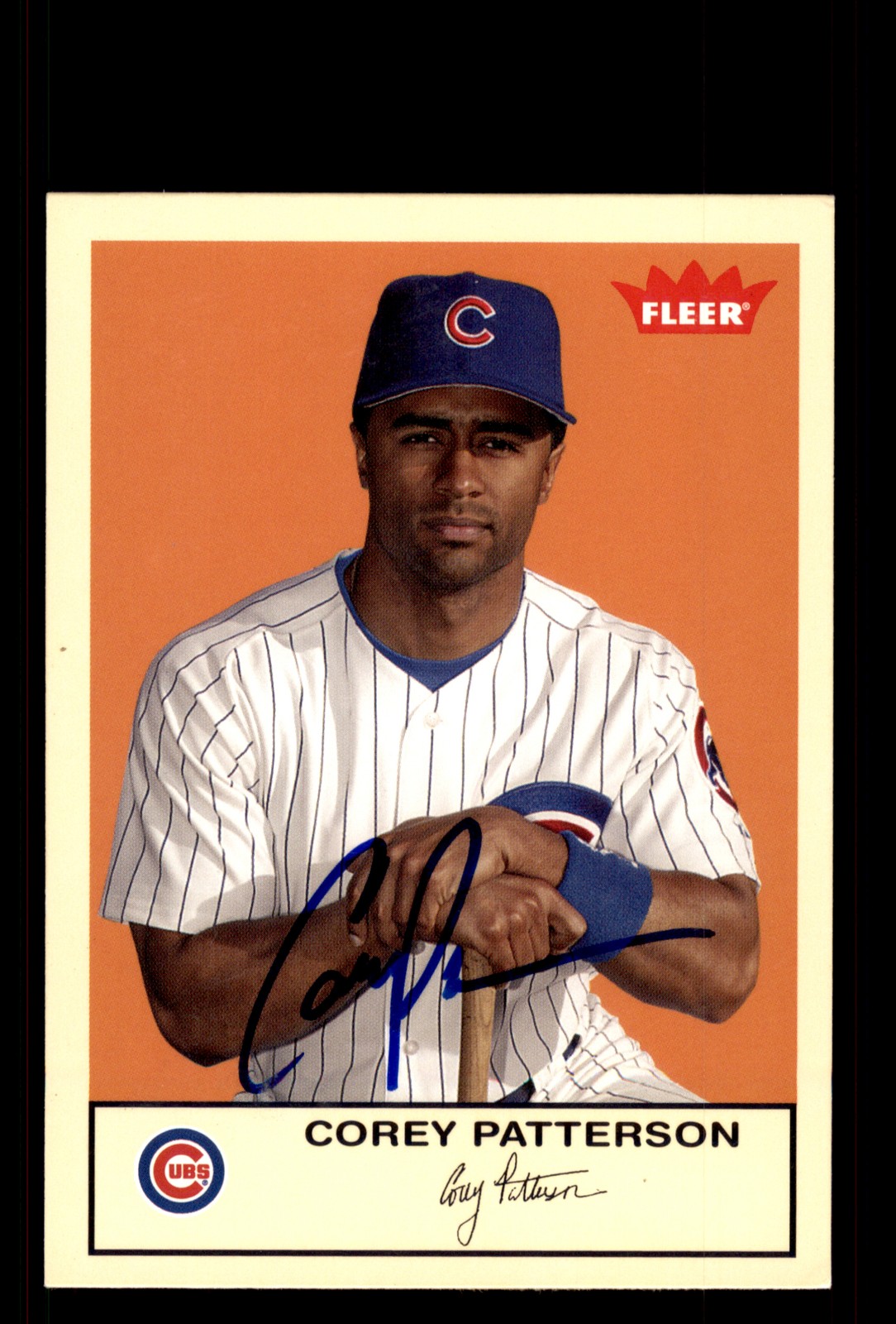 Signed Baseball Card Auto Corey Patterson 2005 Fleer Tradition #86 Chicago Cubs