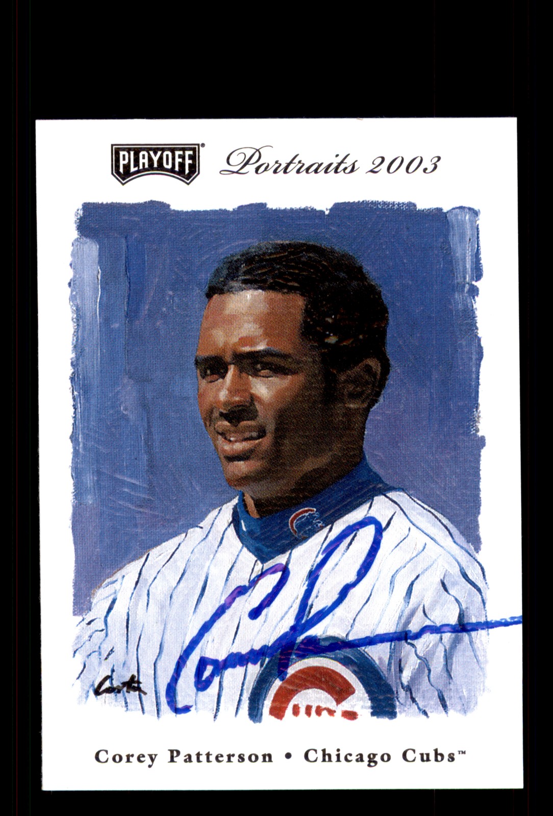 Signed Baseball Card Auto Corey Patterson 2003 Playoff Portraits #118 Cubs