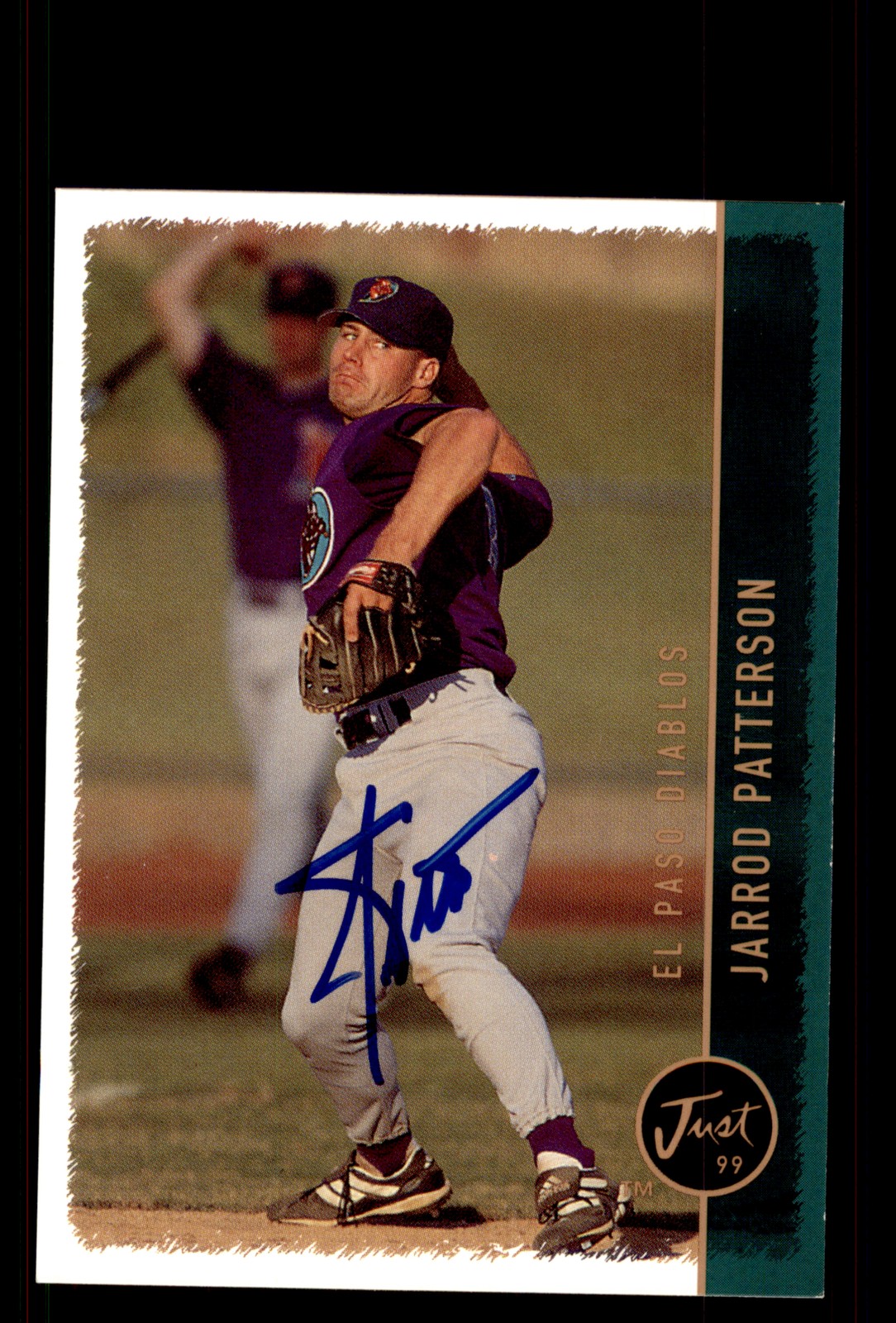 Signed Baseball Card Auto Jarrod Patterson 1999 Just #218 El Paso Diablos