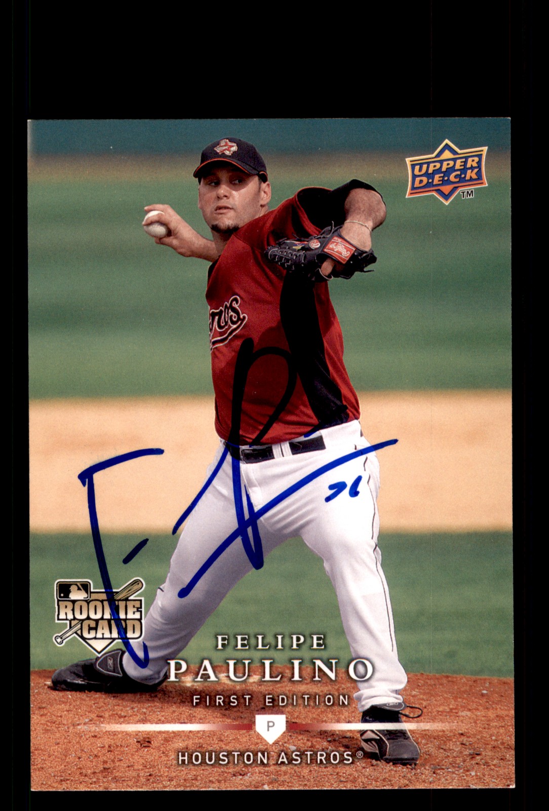 Signed Baseball Card Auto Felipe Paulino 2008 Upper Deck First Edition #286