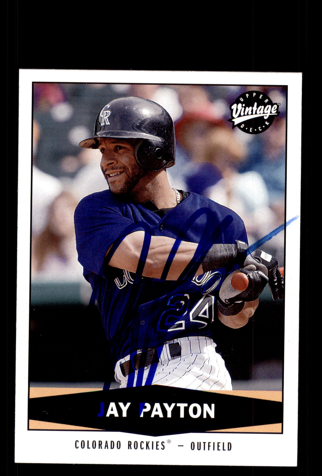 Signed Baseball Card Auto Jay Payton 2004 Upper Deck Vintage #122