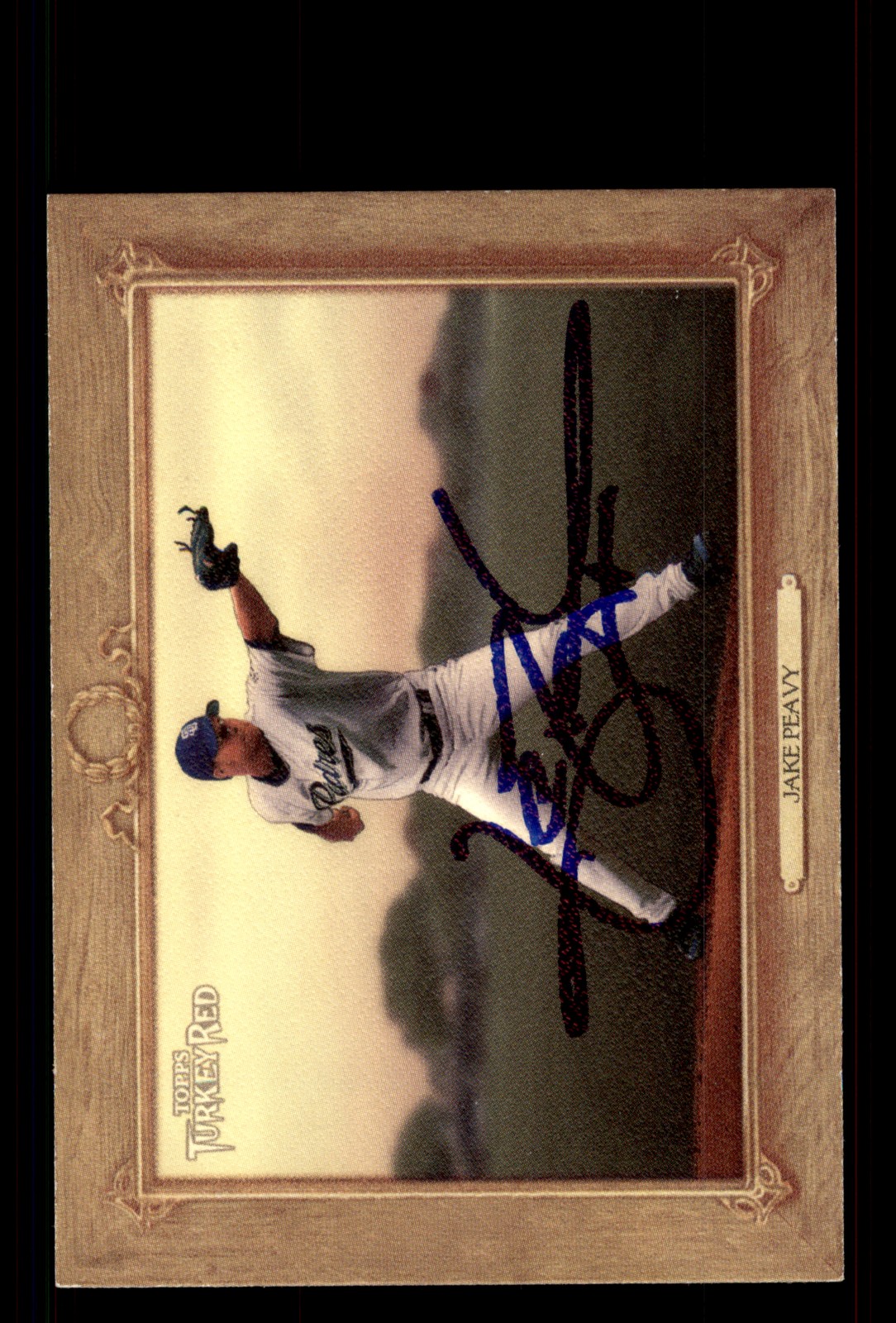 Signed Baseball Card Auto Jake Peavy 2007 Topps Turkey Red #157 San Diego Padres