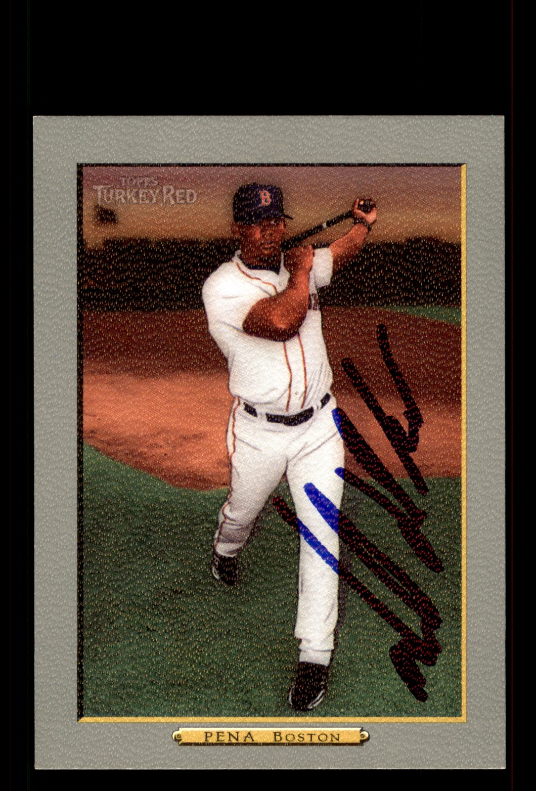 Signed Baseball Card Auto Wily Mo Pena 2006 Topps Turkey Red #519 Boston Red Sox