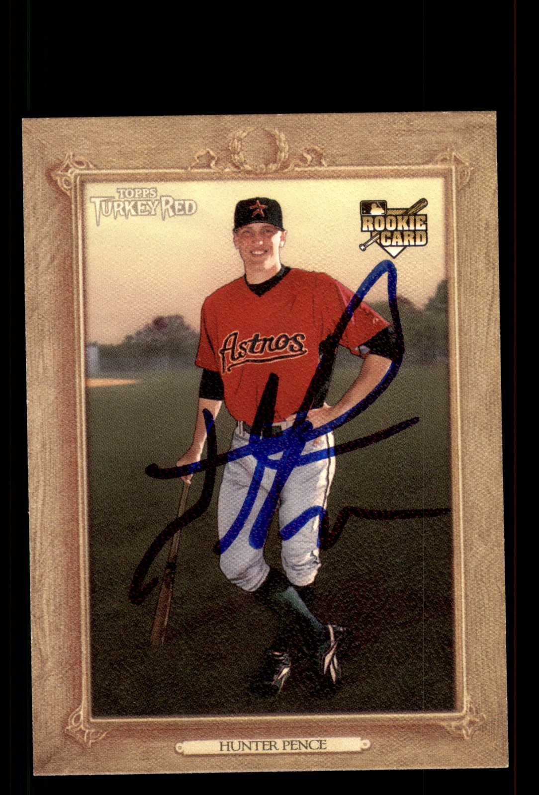 Signed Baseball Card Auto Hunter Pence 2007 Topps Turkey Red #121 Houston Astros
