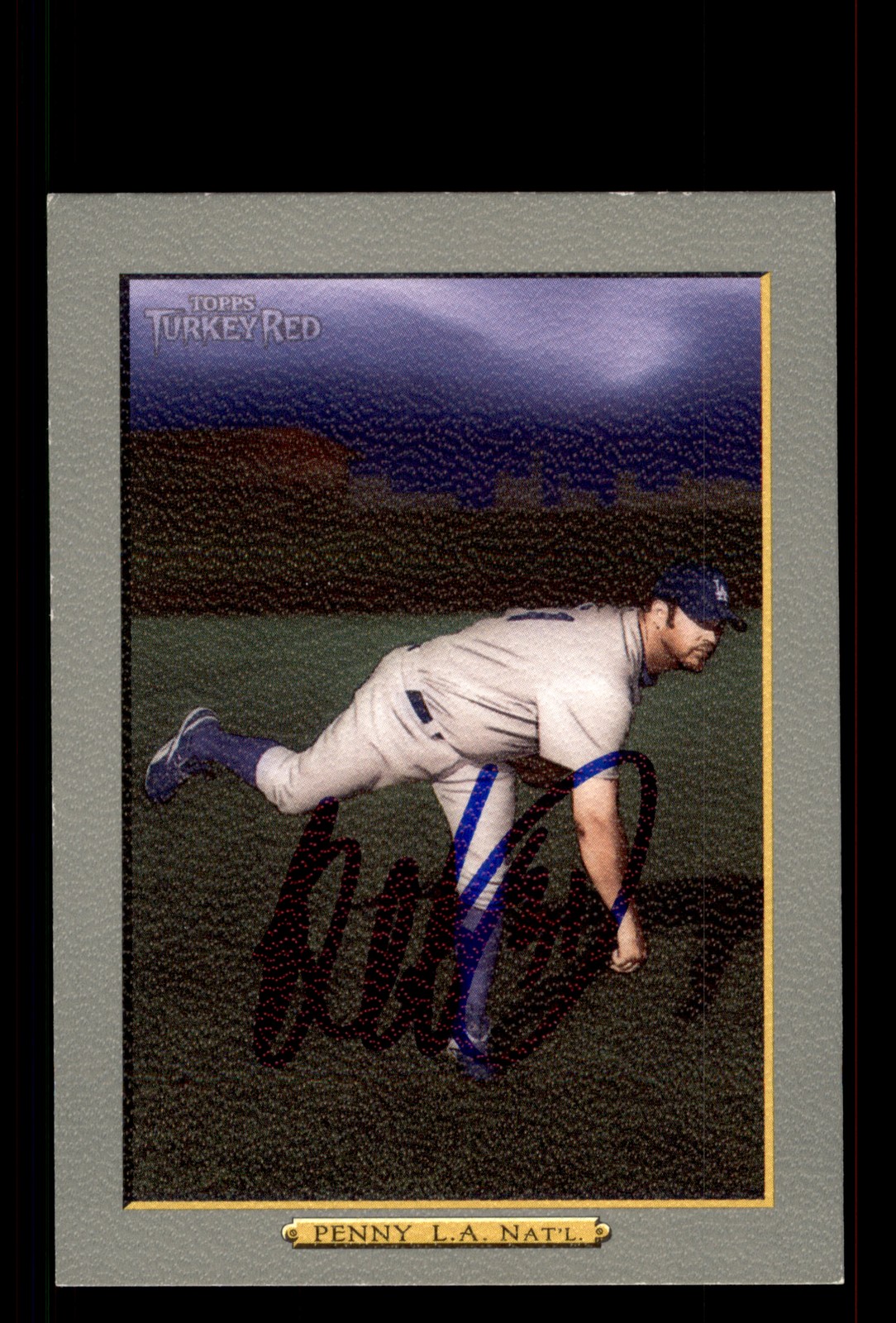 Signed Baseball Card Auto Brad Penny 2006 Topps Turkey Red #384 Dodgers