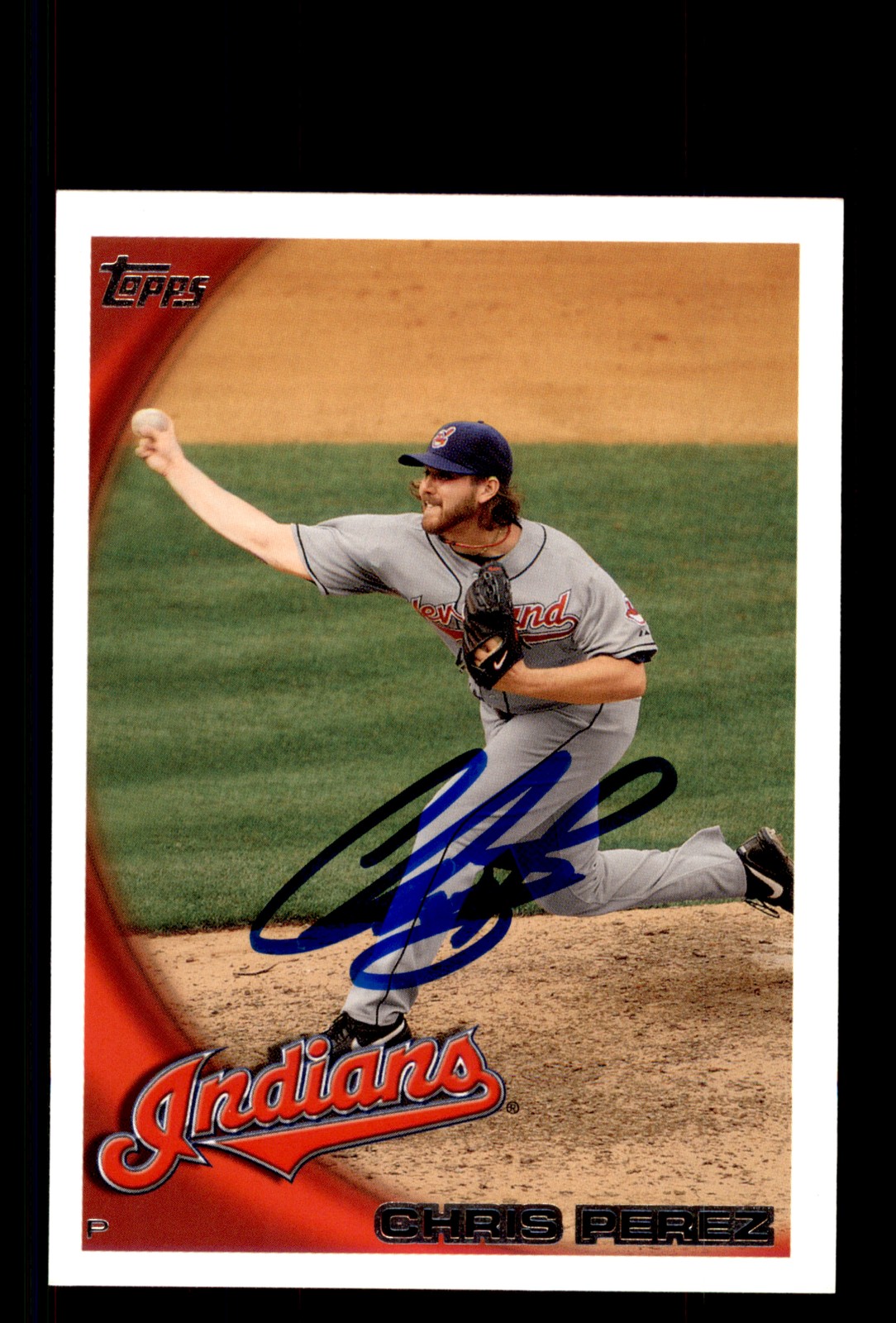 Signed Baseball Card Auto Chris Perez 2010 Topps Update #US-254 Indians