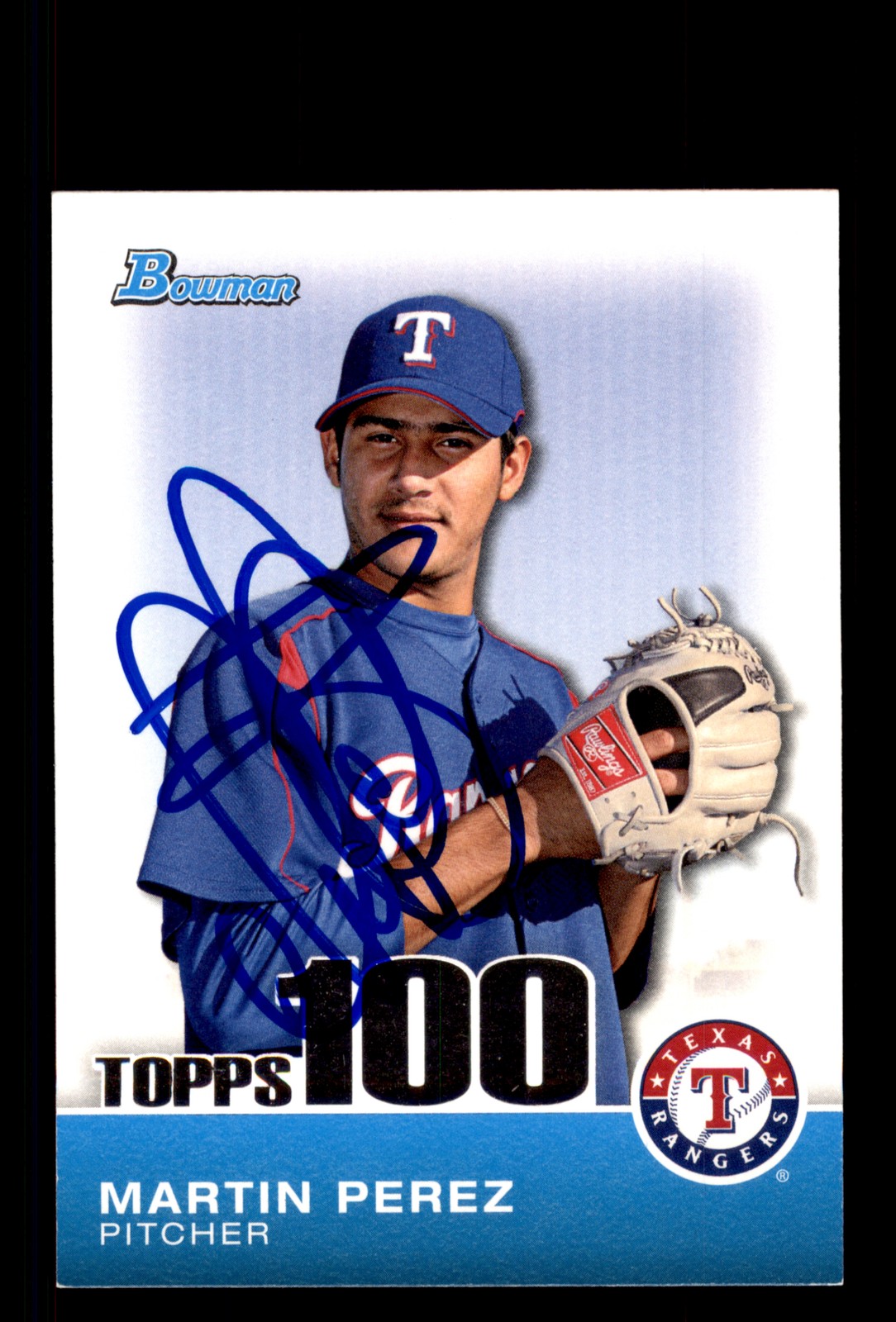 Signed Baseball Card Auto Martin Perez 2010 Bowman #TP45 Texas Rangers