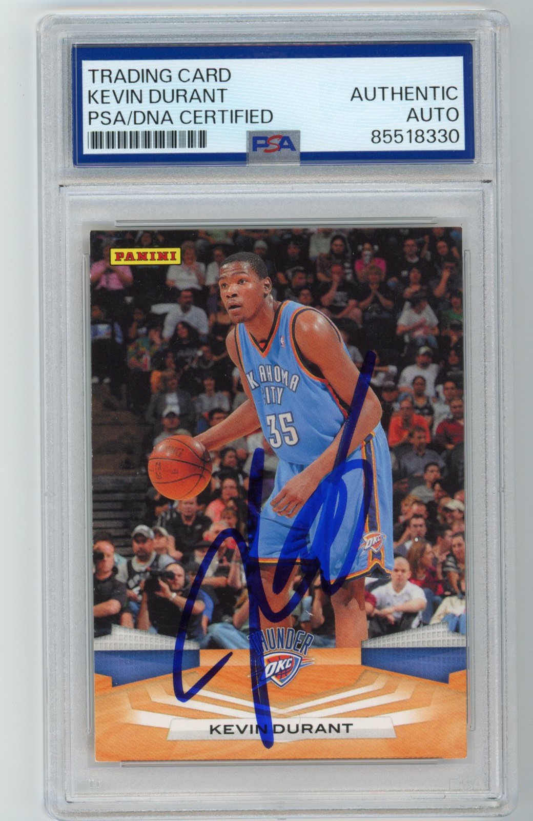 Signed Basketball Card Auto Kevin Durant 2009-10 Panini #231 Thunder PSA/DNA