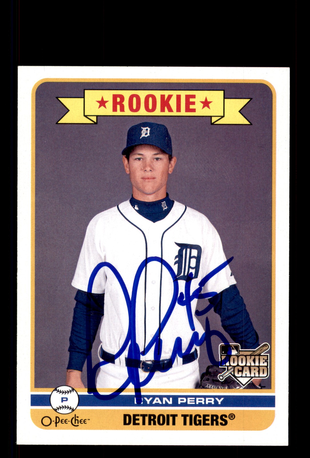 Signed Baseball Card Auto Ryan Perry 2009 O-Pee-Chee #573 Detroit Tigers