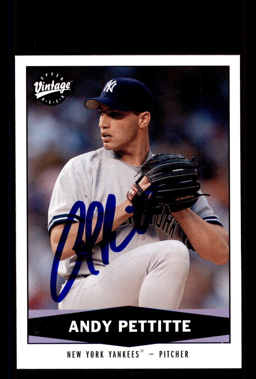 Signed Baseball Card Auto Andy Pettitte 2004 Upper Deck Vintage #288 Yankees