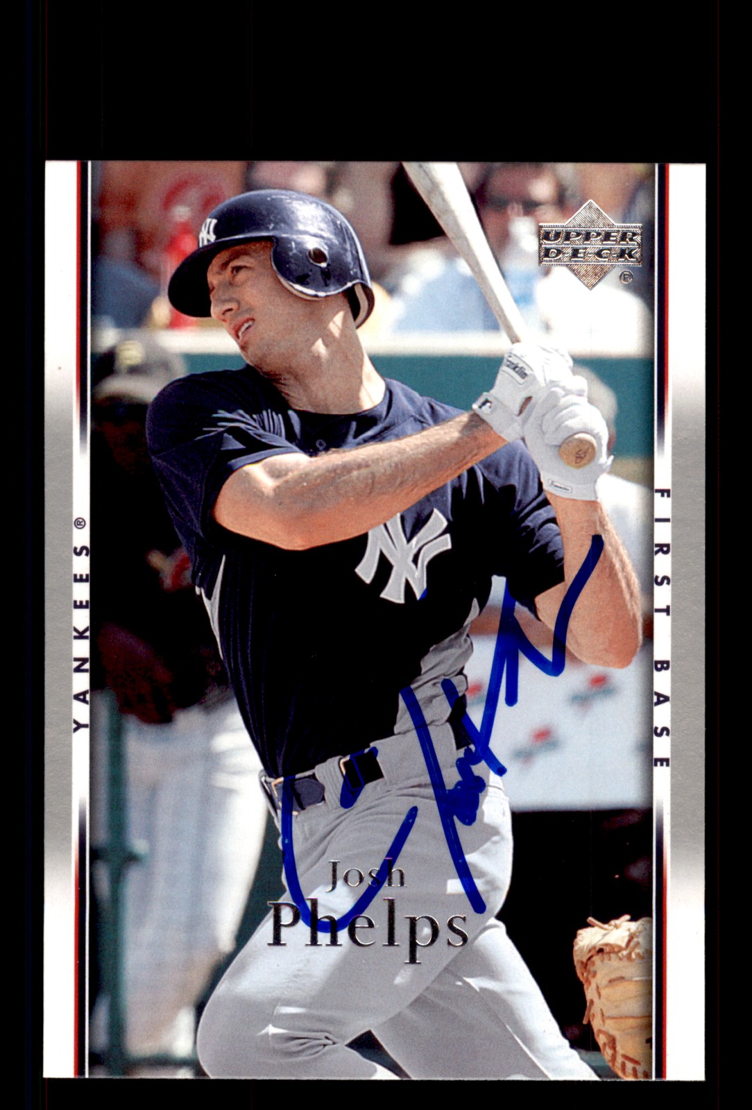 Signed Baseball Card Auto Josh Phelps 2007 Upper Deck #848 New York Yankees