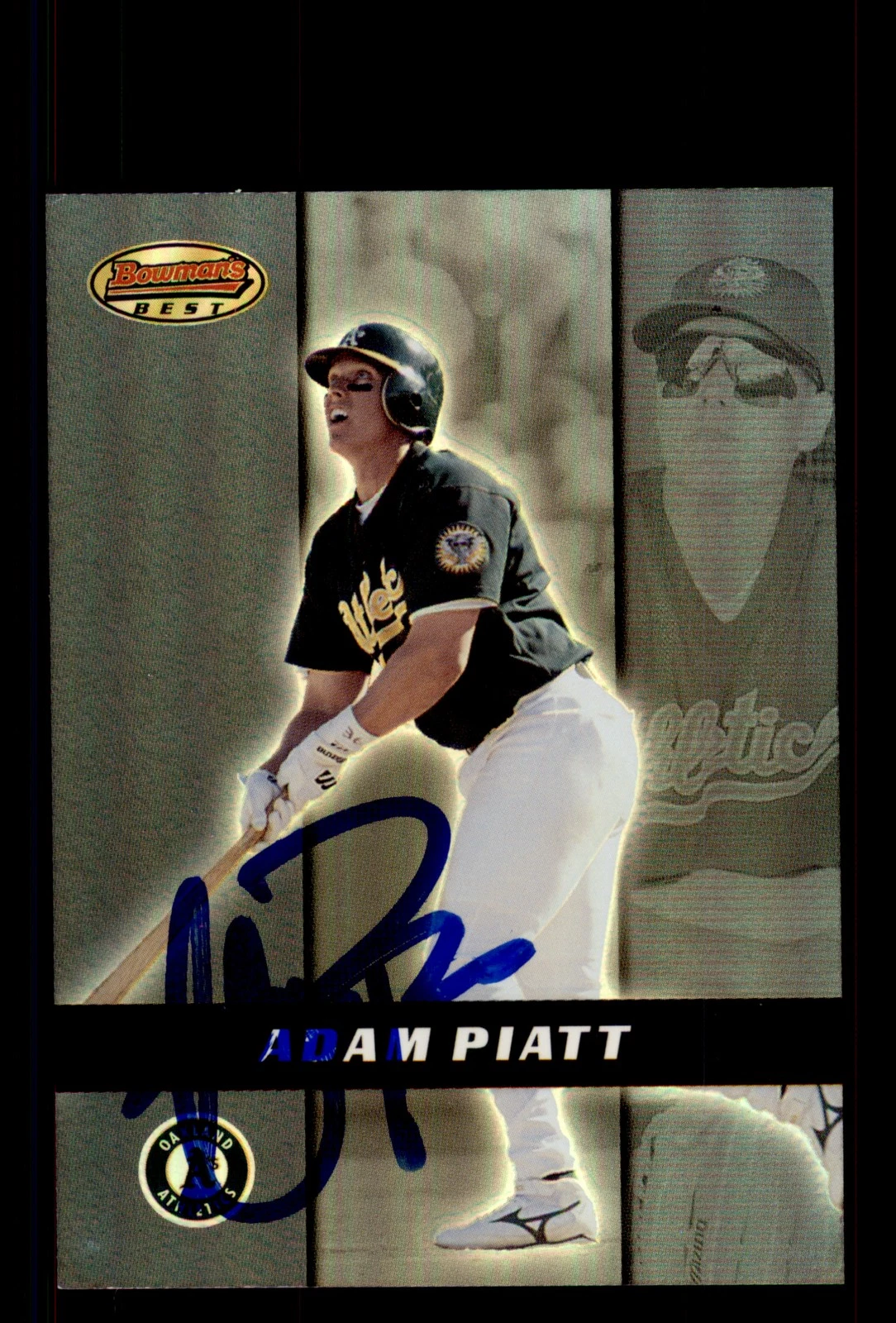 Signed Baseball Card Auto Adam Piatt 2000 Bowman's Best #125 Oakland Athletics
