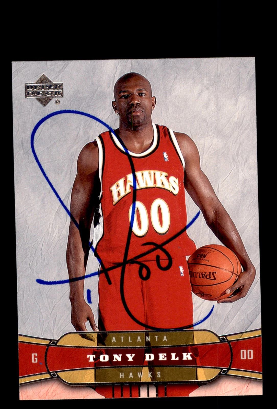 Signed Basketball Card Auto Tony Delk 2004-05 Upper Deck #4 Atlanta Hawks