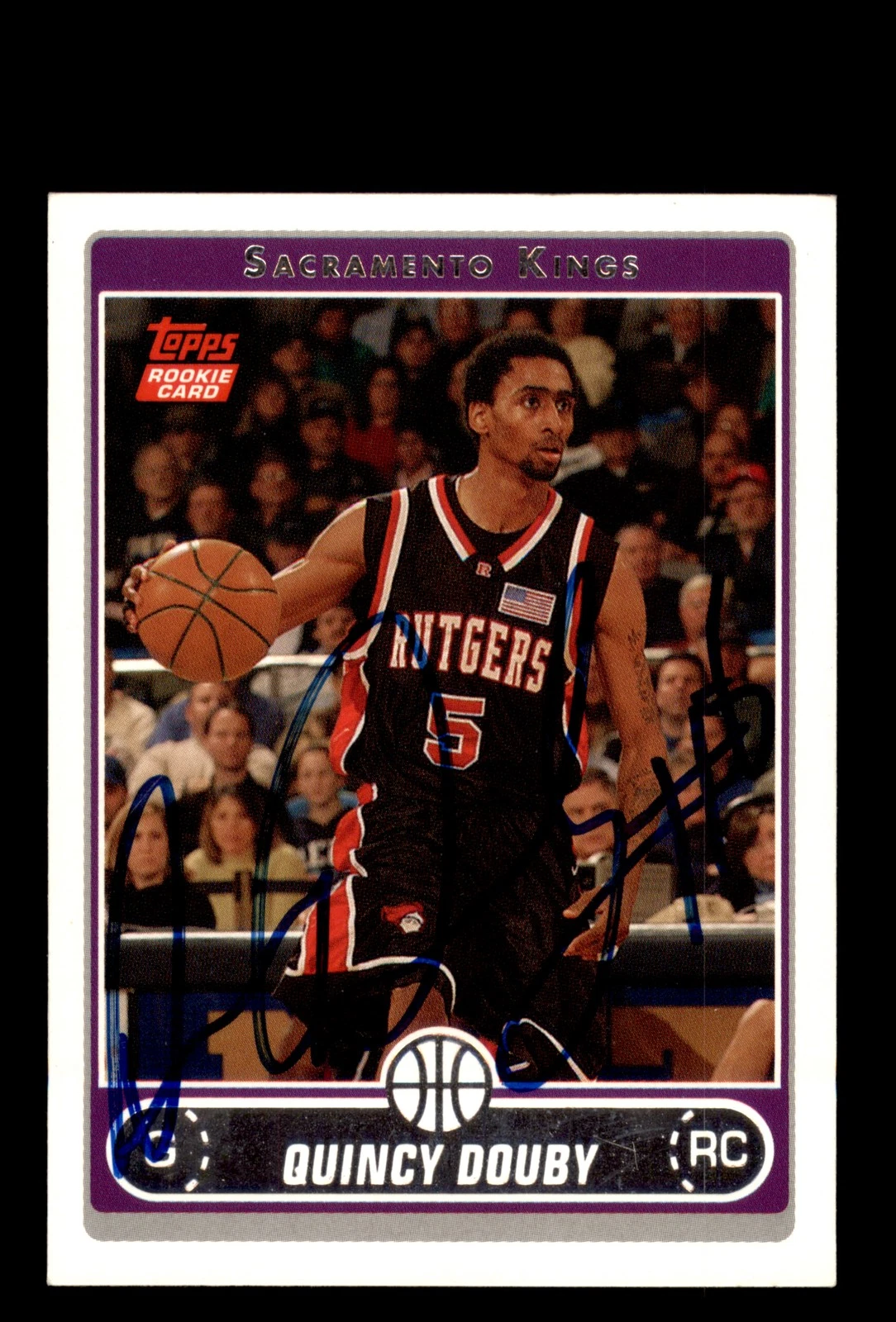 Signed Basketball Card Auto Quincy Douby 2006-07 Topps #247 Sacramento Kings