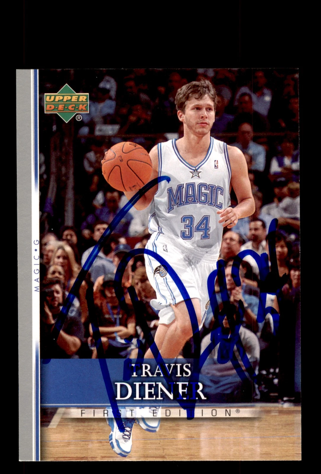 Signed Basketball Card Auto Travis Diener 2007-08 Upper Deck First Edition #160
