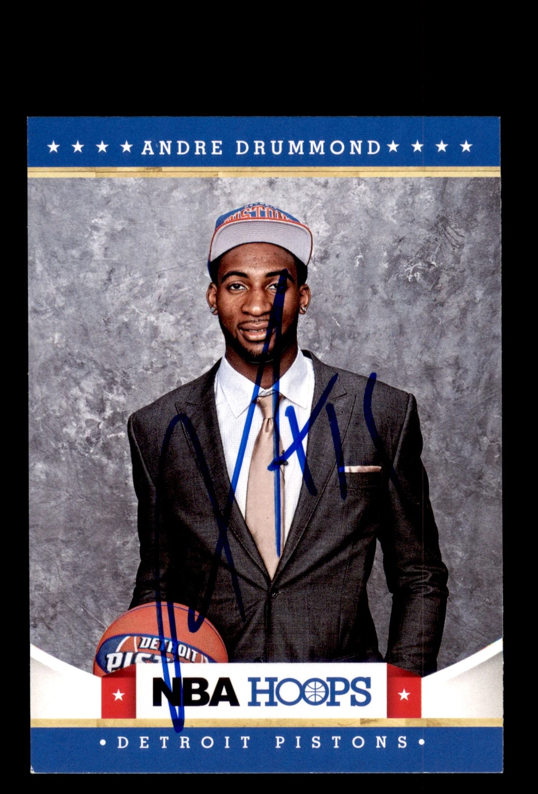 Signed Basketball Card Auto Andre Drummond 2012-13 Hoops #283 Detroit Pistons