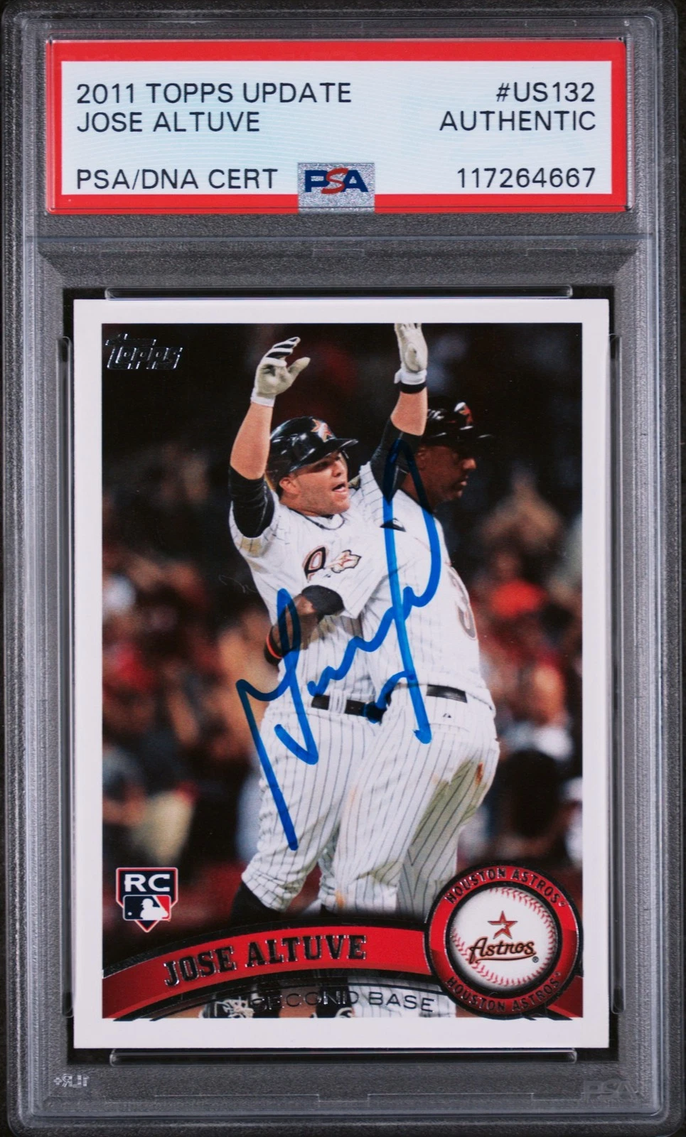Signed Baseball Card Auto Jose Altuve 2011 Topps Update #US132 PSA/DNA