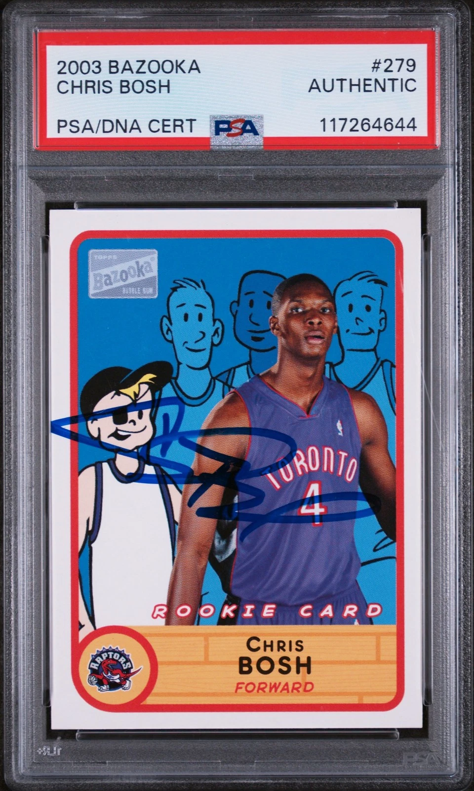 Signed Basketball Card Auto Chris Bosh 2003 Bazooka #279 RC Rookie PSA/DNA