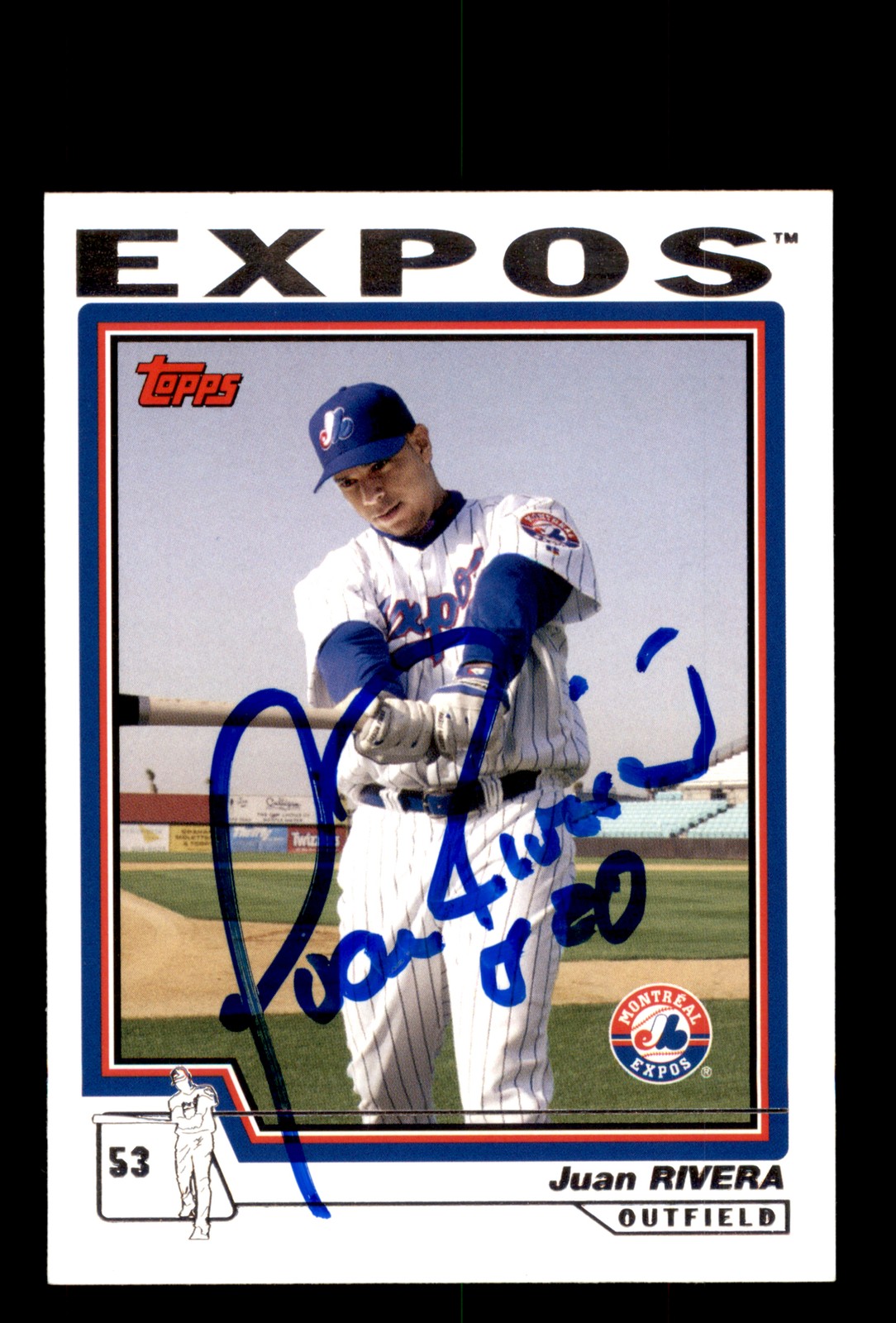 Signed Baseball Card Auto Juan Rivera 2004 Topps #517 Montreal Expos