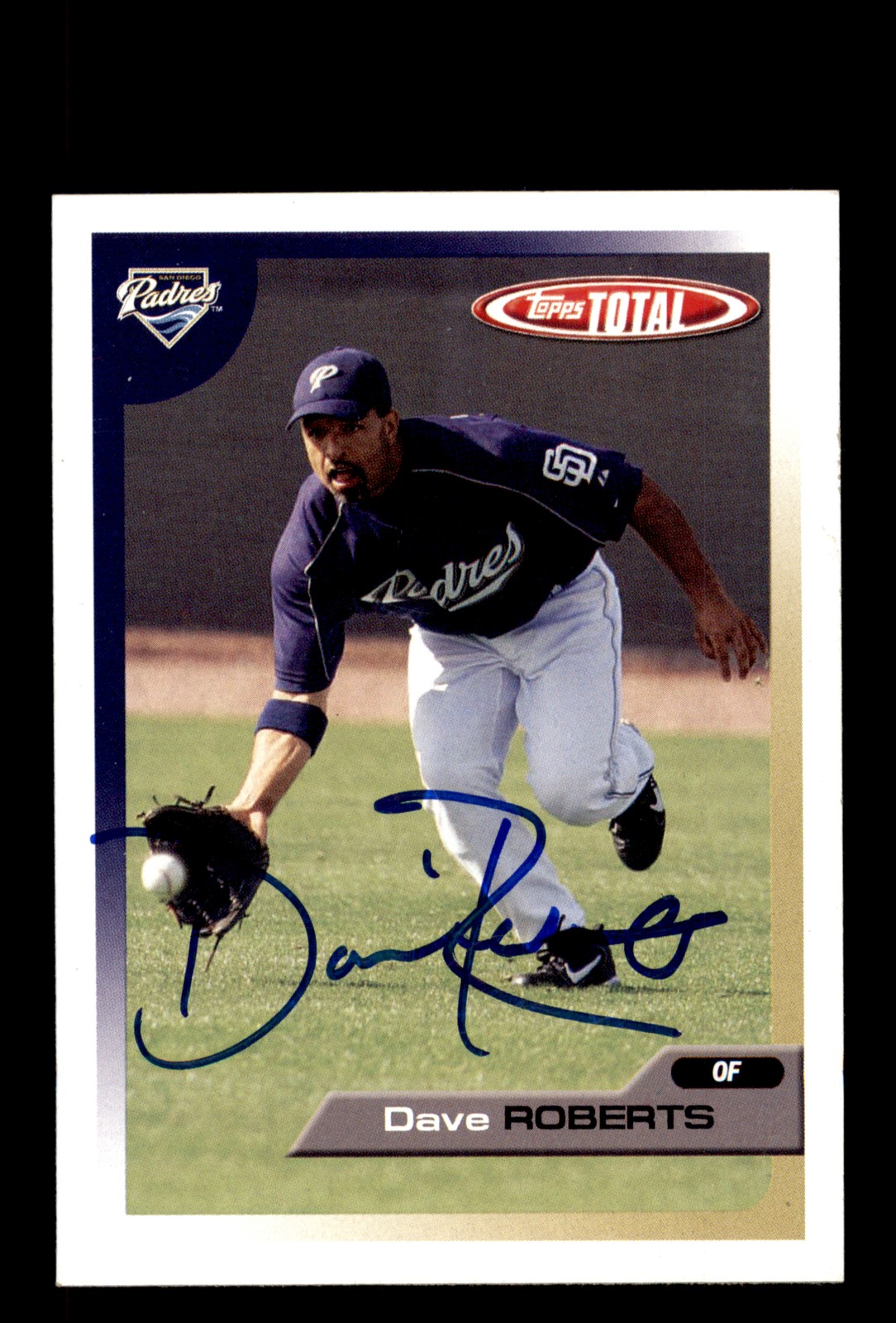 Signed Baseball Card Auto Dave Roberts 2005 Topps Total #221 San Diego Padres