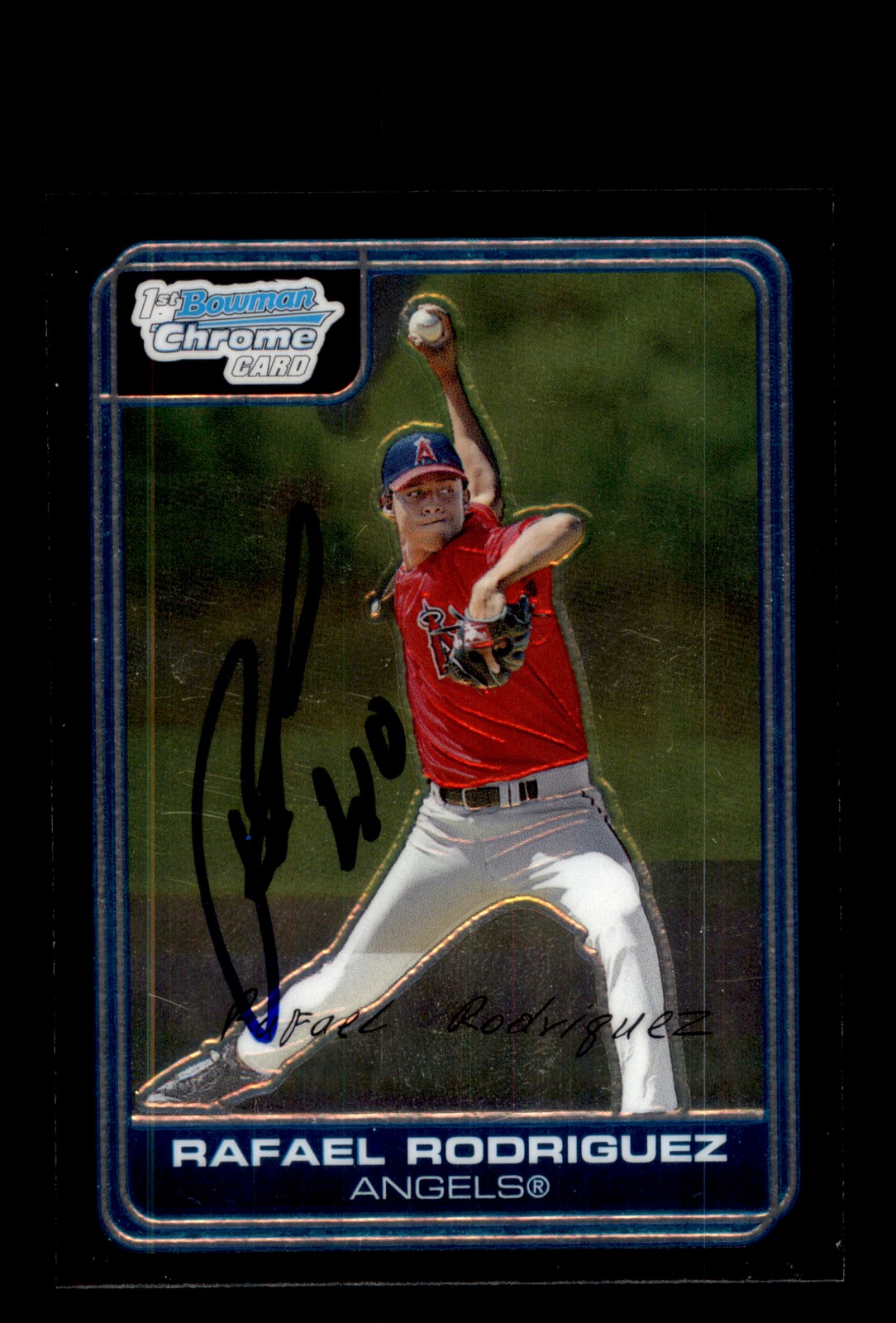 Signed Baseball Card Auto Rafael Rodriguez 2006 Bowman Chrome #BC22 Angels