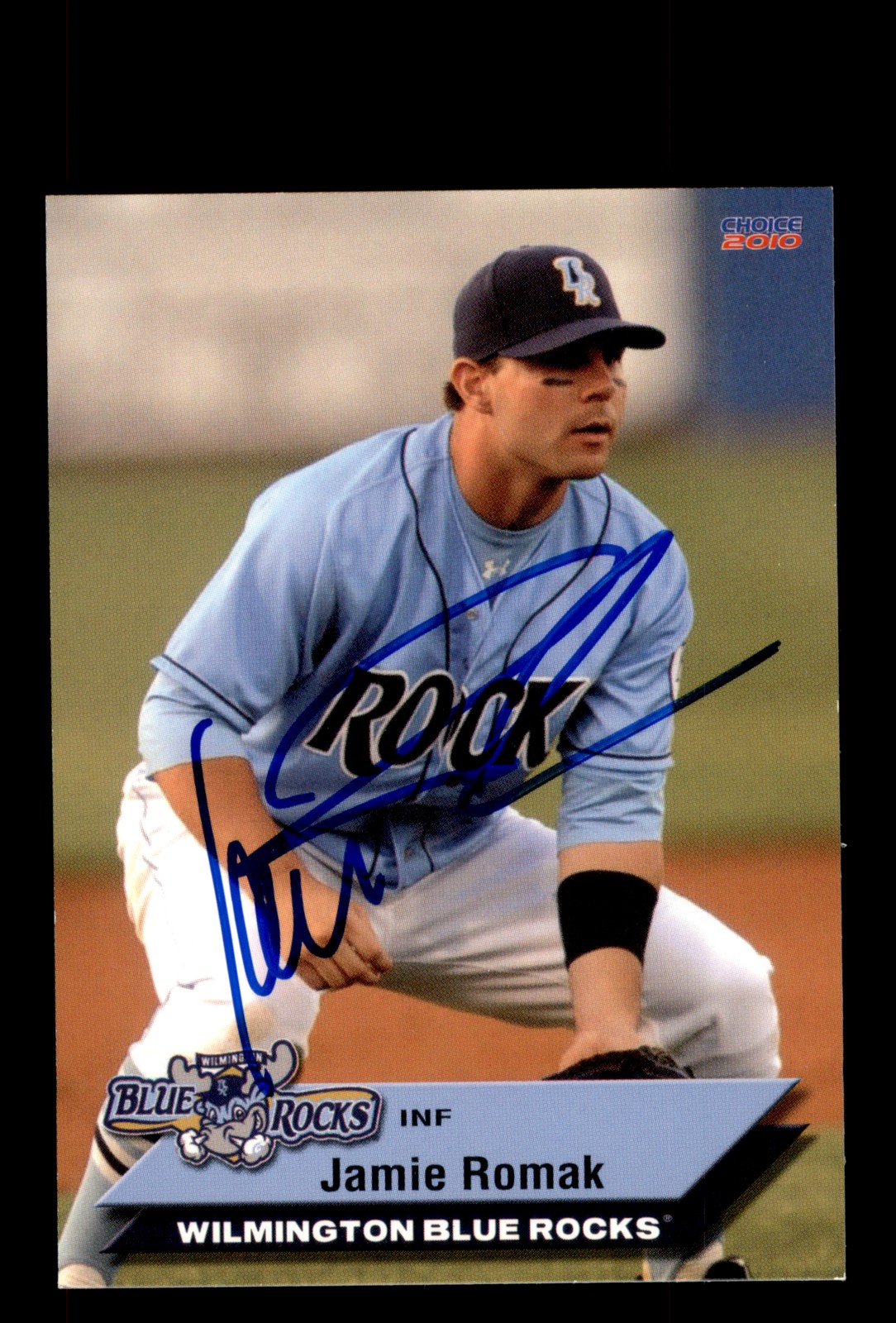 Signed Baseball Card Auto Jamie Romak 2010 Choice Wilmington Blue Rocks