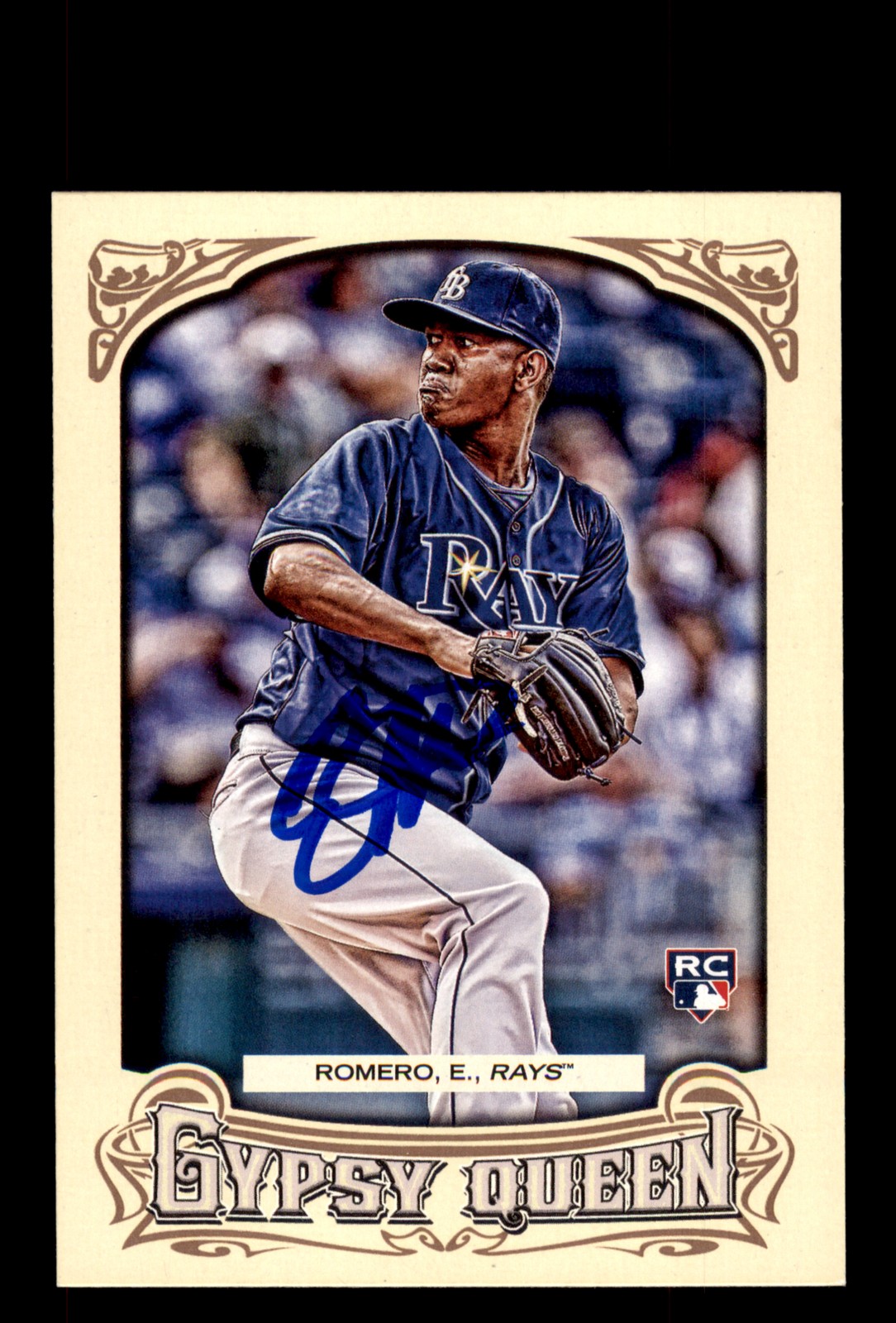 Signed Baseball Card Auto Enny Romero 2014 Topps Gypsy Queen #69 Tampa Bay Rays