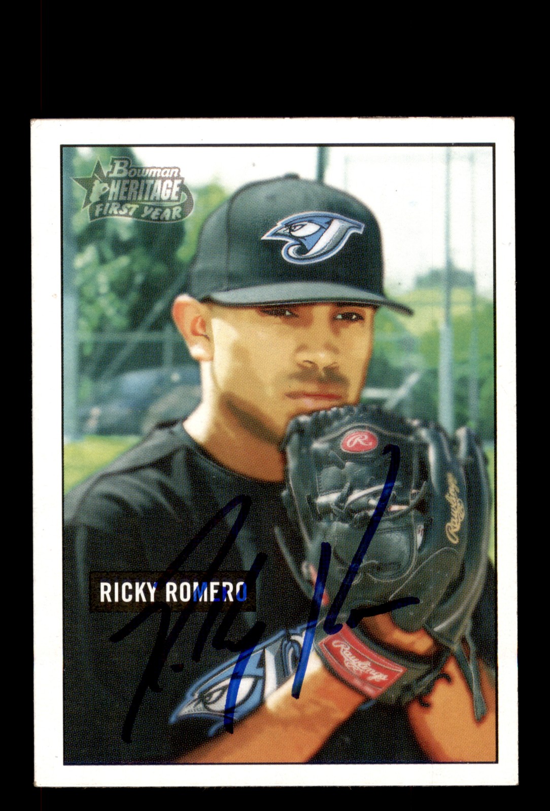 Signed Baseball Card Auto Ricky Romero 2005 Bowman Heritage #334 Blue Jays
