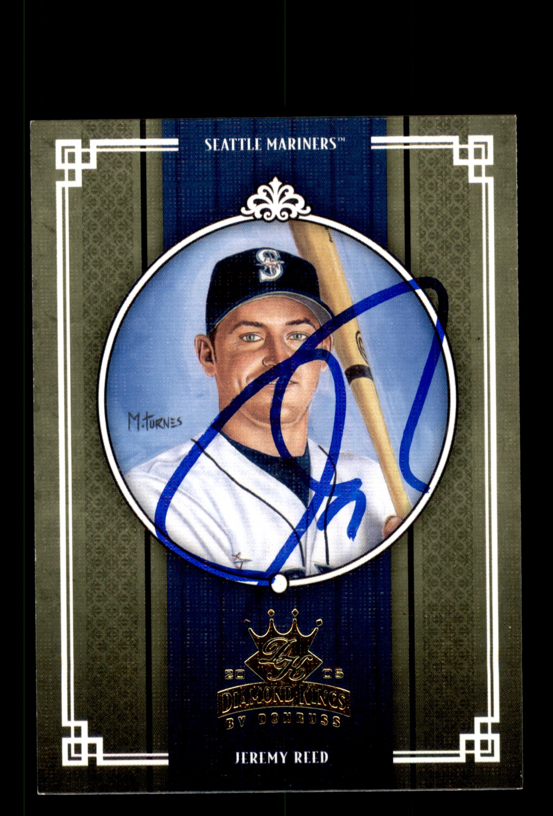 Signed Baseball Card Auto Jeremy Reed 2005 Donruss Diamond Kings #392 Mariners
