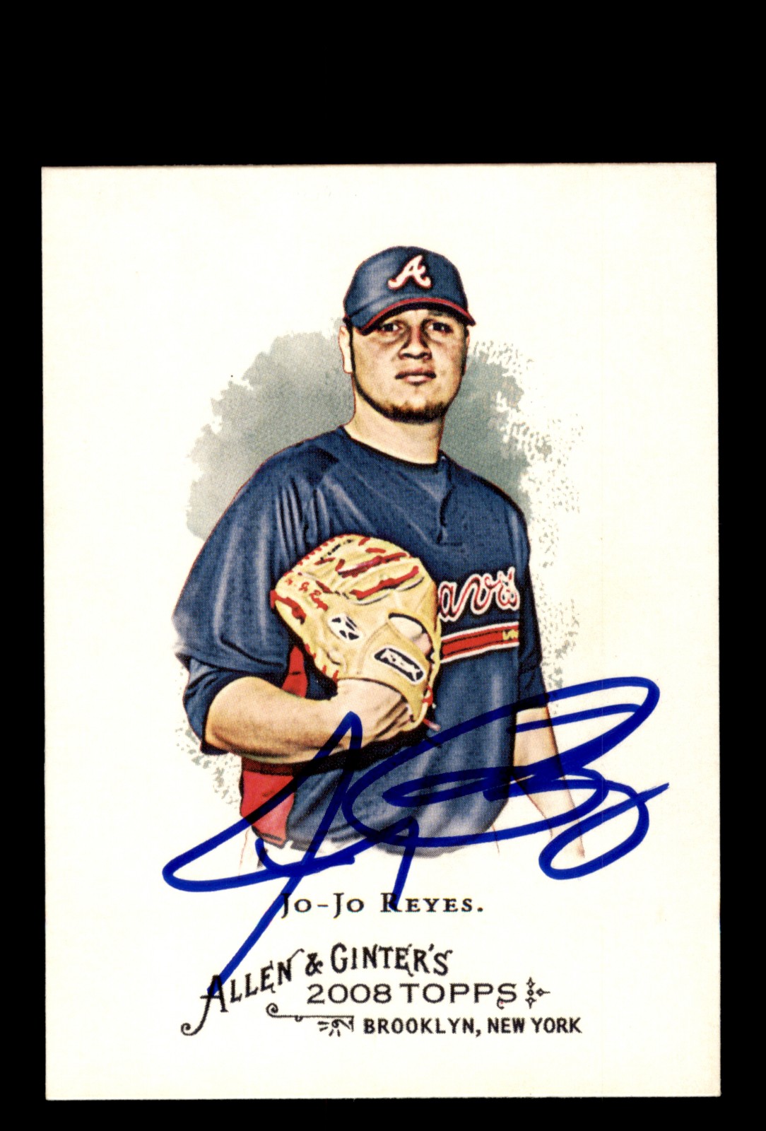 Signed Baseball Card Auto Jo-Jo Reyes 2008 Topps Allen & Ginter #334 Braves