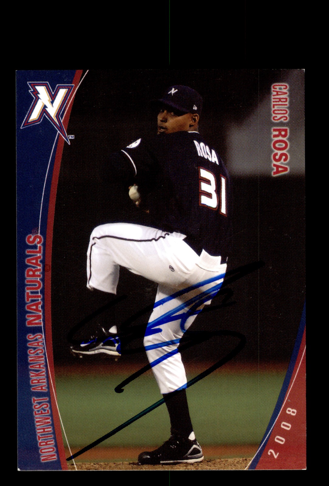 Signed Baseball Card Auto Carlos Rosa 2008 Northwest Arkansas Naturals