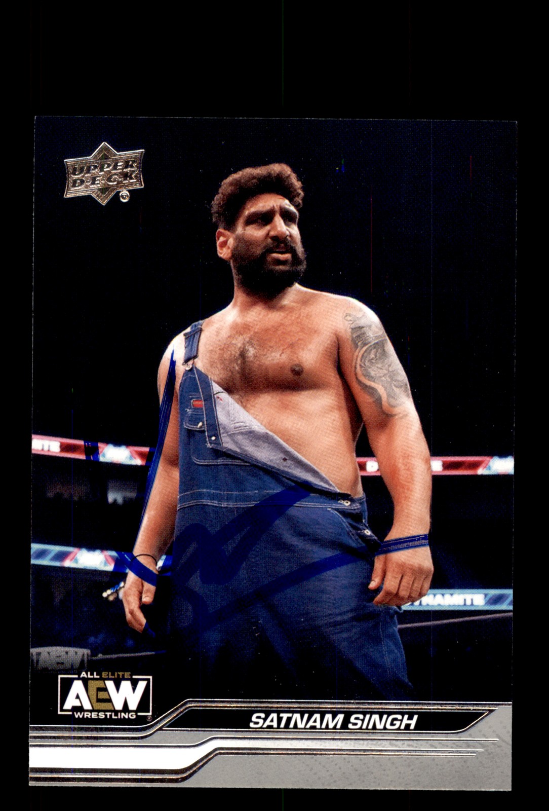 Signed Wrestling Card Auto Satnam Singh 2024 Upper Deck AEW #58 India