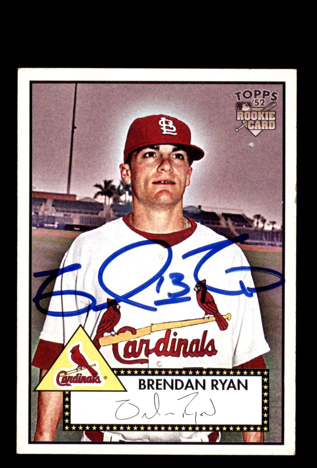 Signed Baseball Card Auto Brendan Ryan 2007 Topps Rookie 52 #153 Cardinals