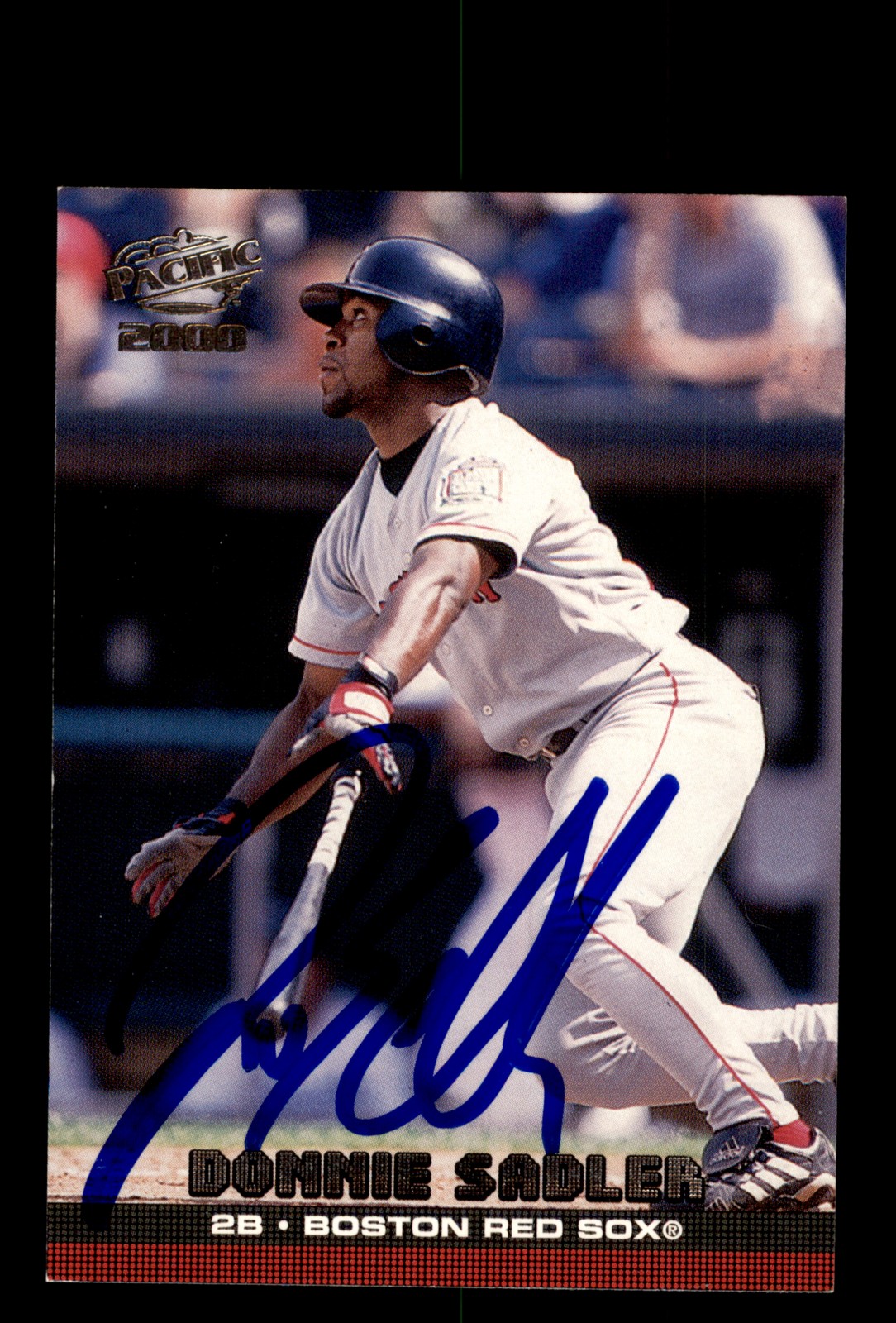 Signed Baseball Card Auto Donnie Sadler 2000 Pacific #73 Boston Red Sox