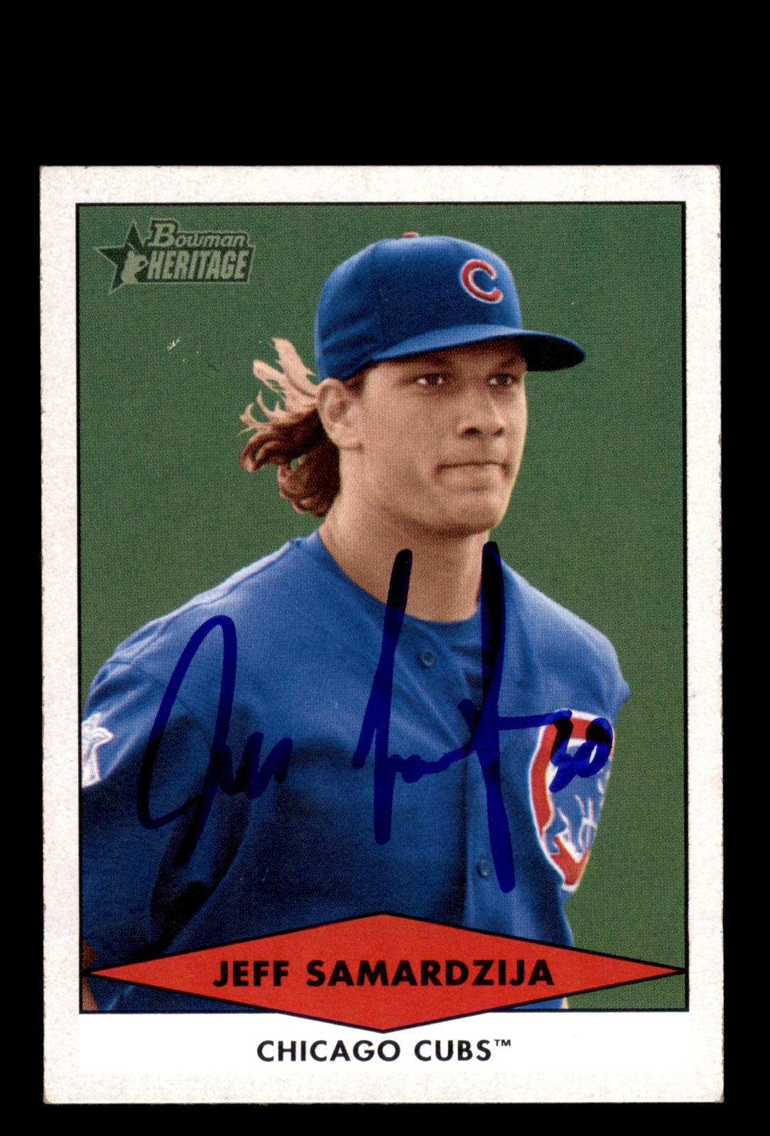 Signed Baseball Card Auto Jeff Samardzija 2007 Bowman Heritage #BHP25 Cubs