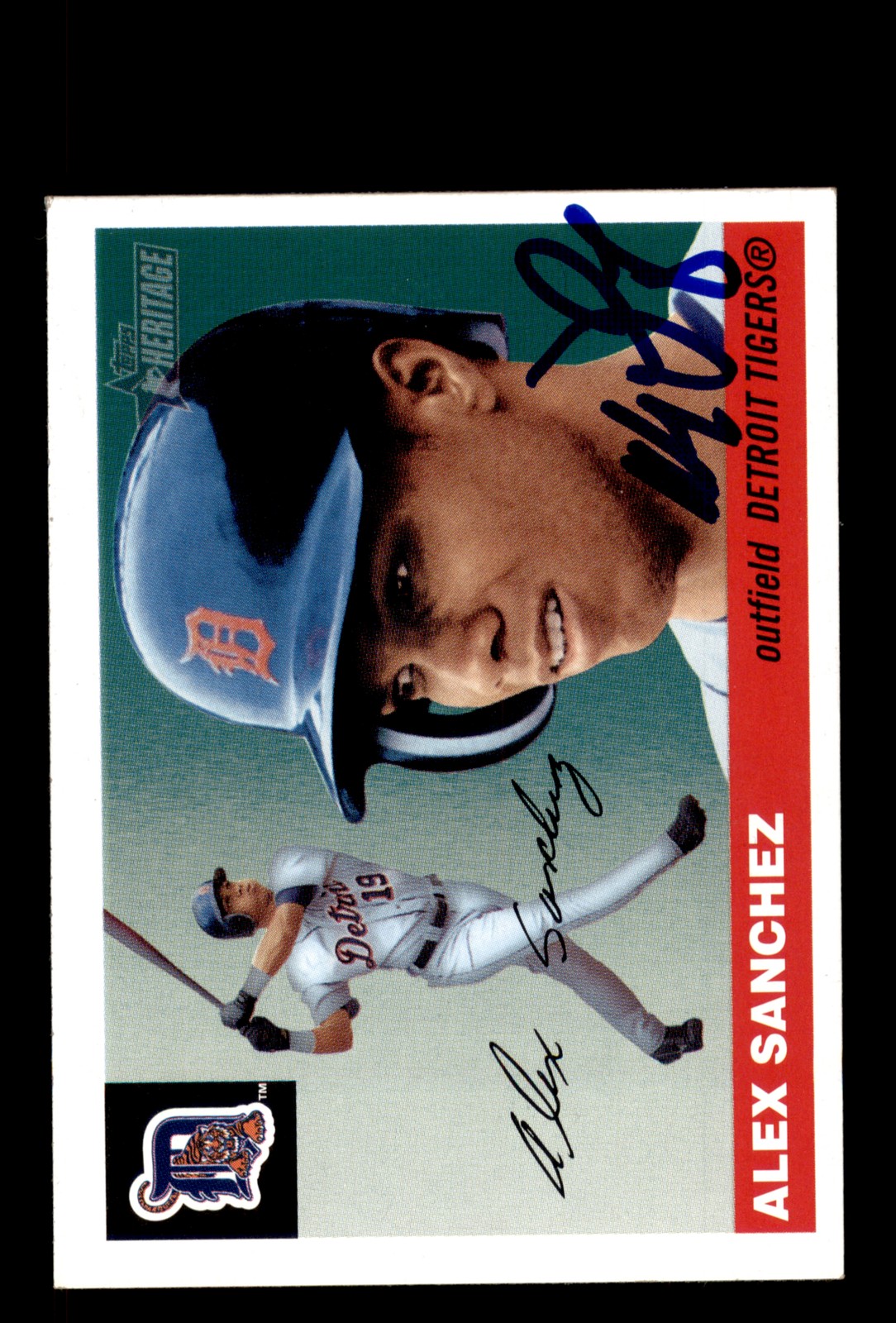 Signed Baseball Card Auto Alex Sanchez 2004 Topps Heritage #34 Detroit Tigers